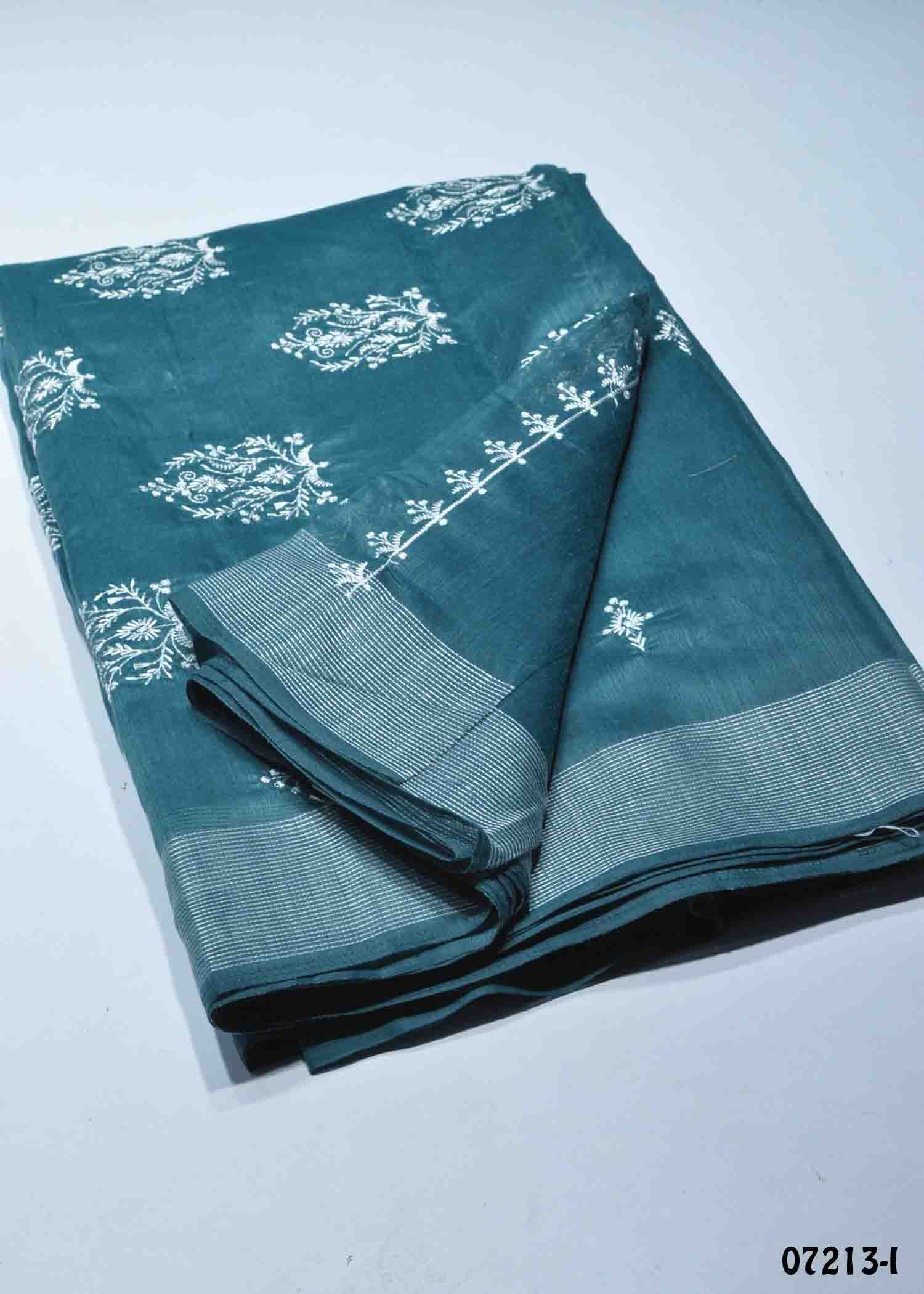 Thiya - 07213-I Peacockblue Color Trendy Mixed Cotton Saree CM1428606 (LR2C)