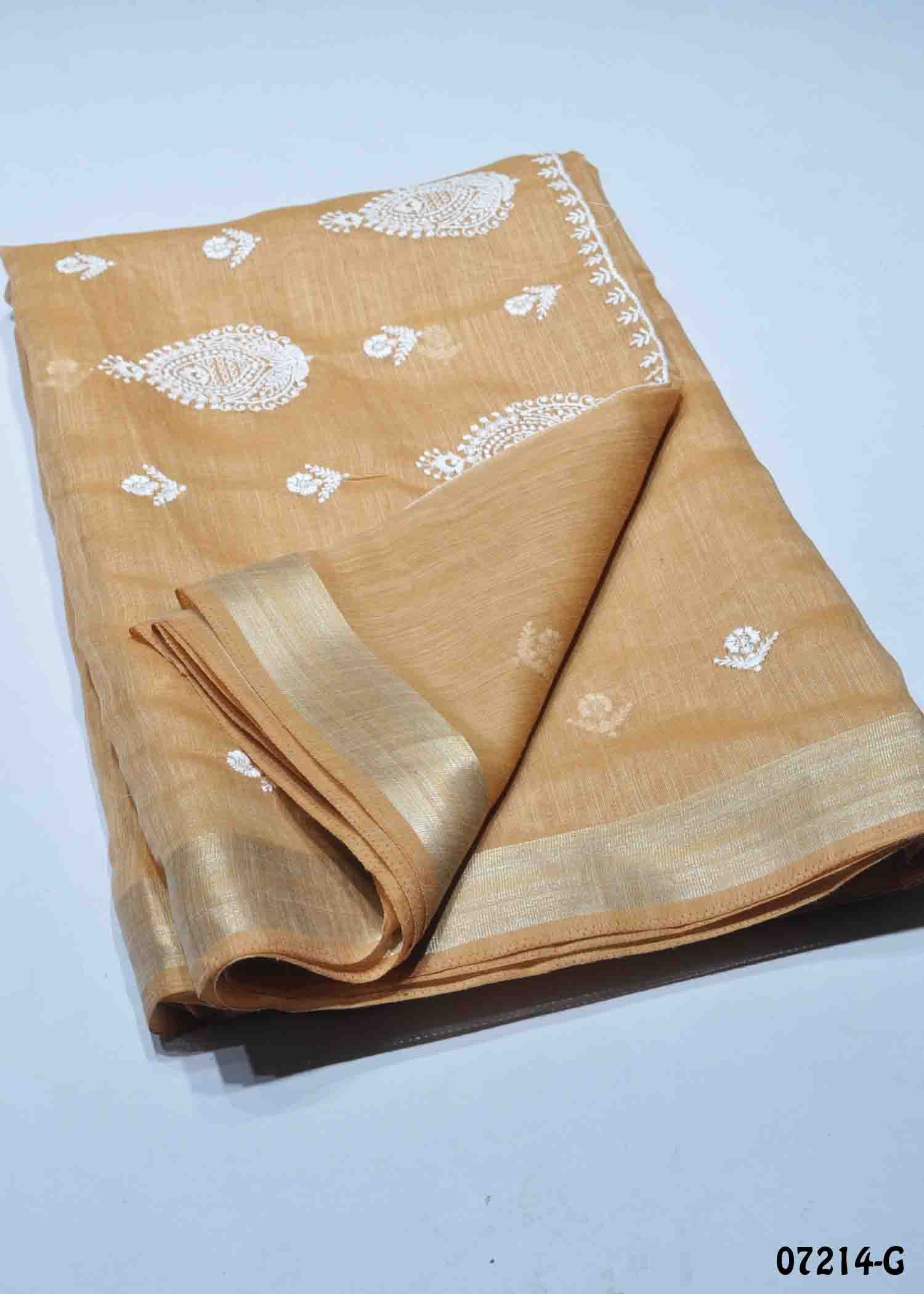 Thanushka - 07214-G Mustard Color Trendy Mixed Cotton Saree CM1428606 (LR2C)