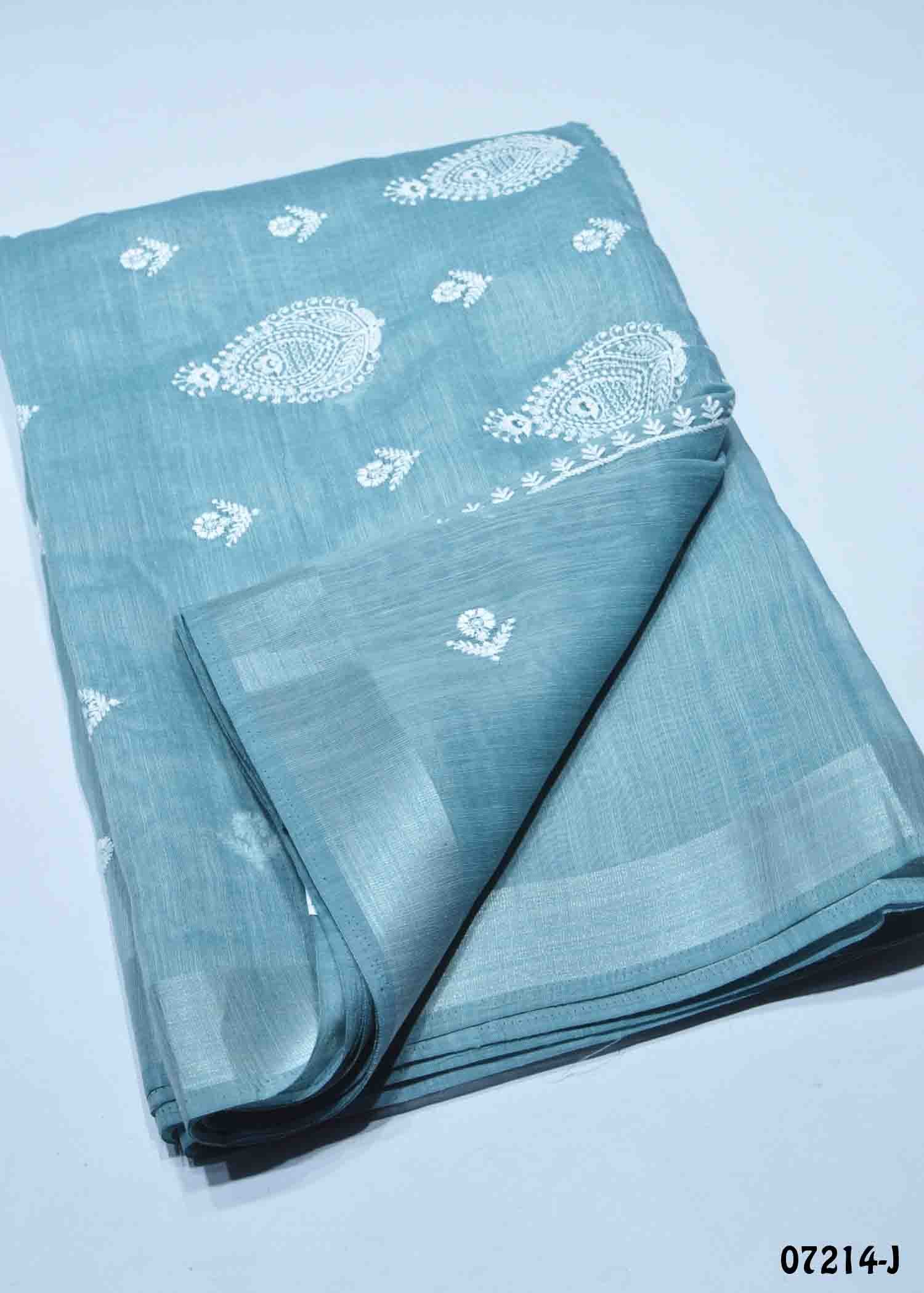 Thanushka - 07214-J CelesteBlue Color Trendy Mixed Cotton Saree CM1428606 (LR2C)