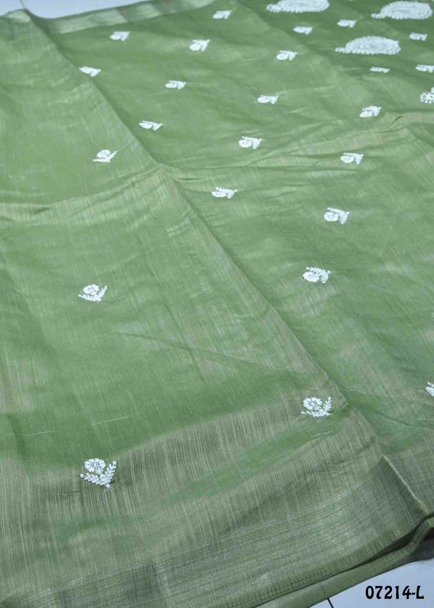 Thanushka - 07214-L Green Color Trendy Mixed Cotton Saree CM1428606 (LR2C)