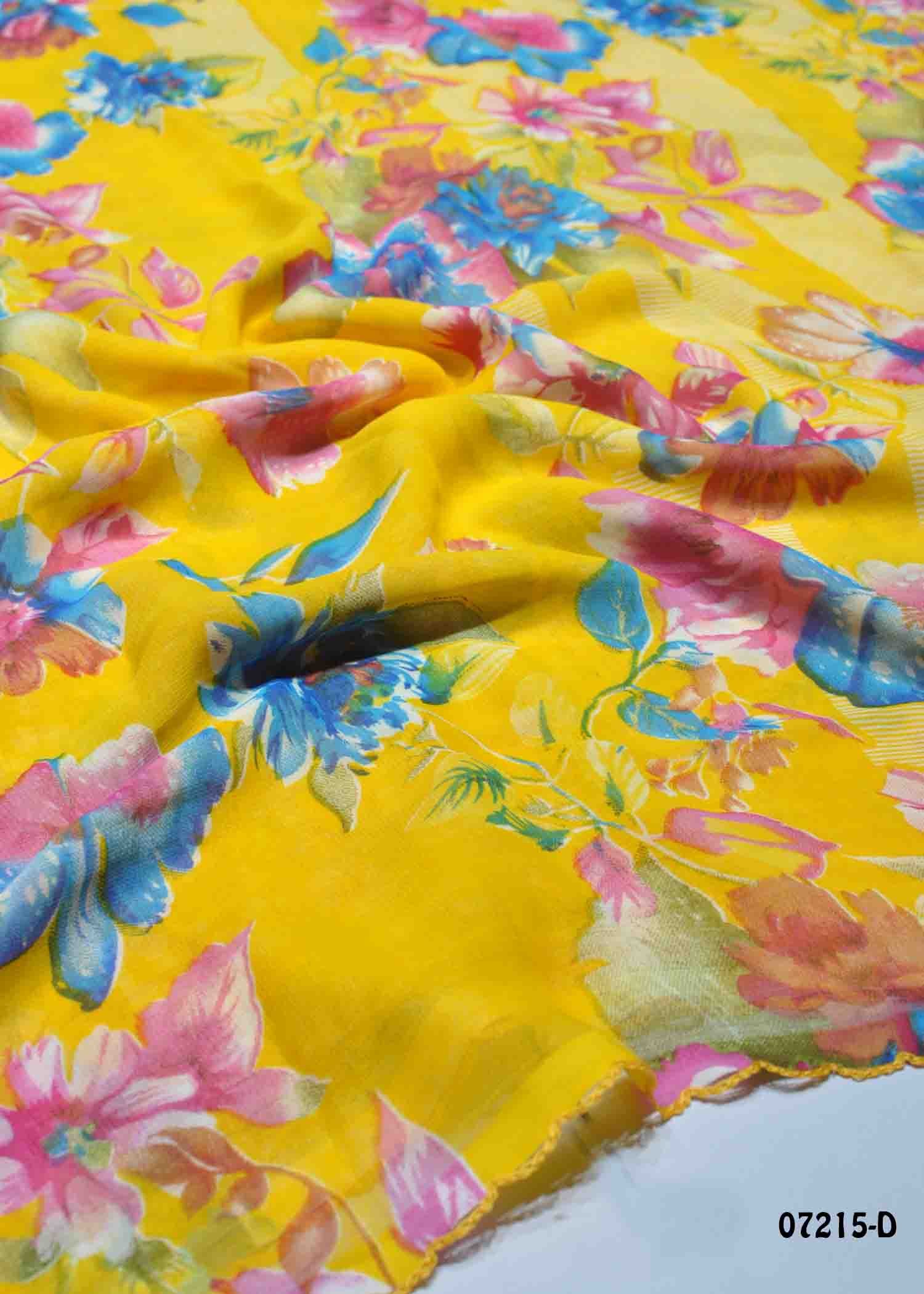 Suhasini - 07215-D Yellow Color Excellent Georgette Saree CM1426716 (LR2D)
