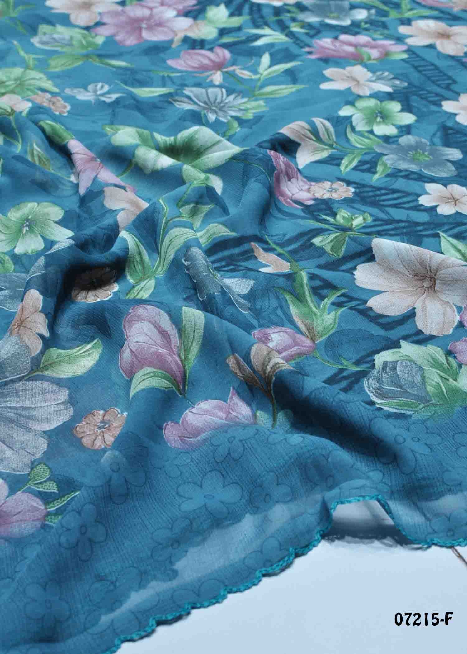 Suhasini - 07215-F Cyan Color Excellent Georgette Saree CM1426716 (LR2D)