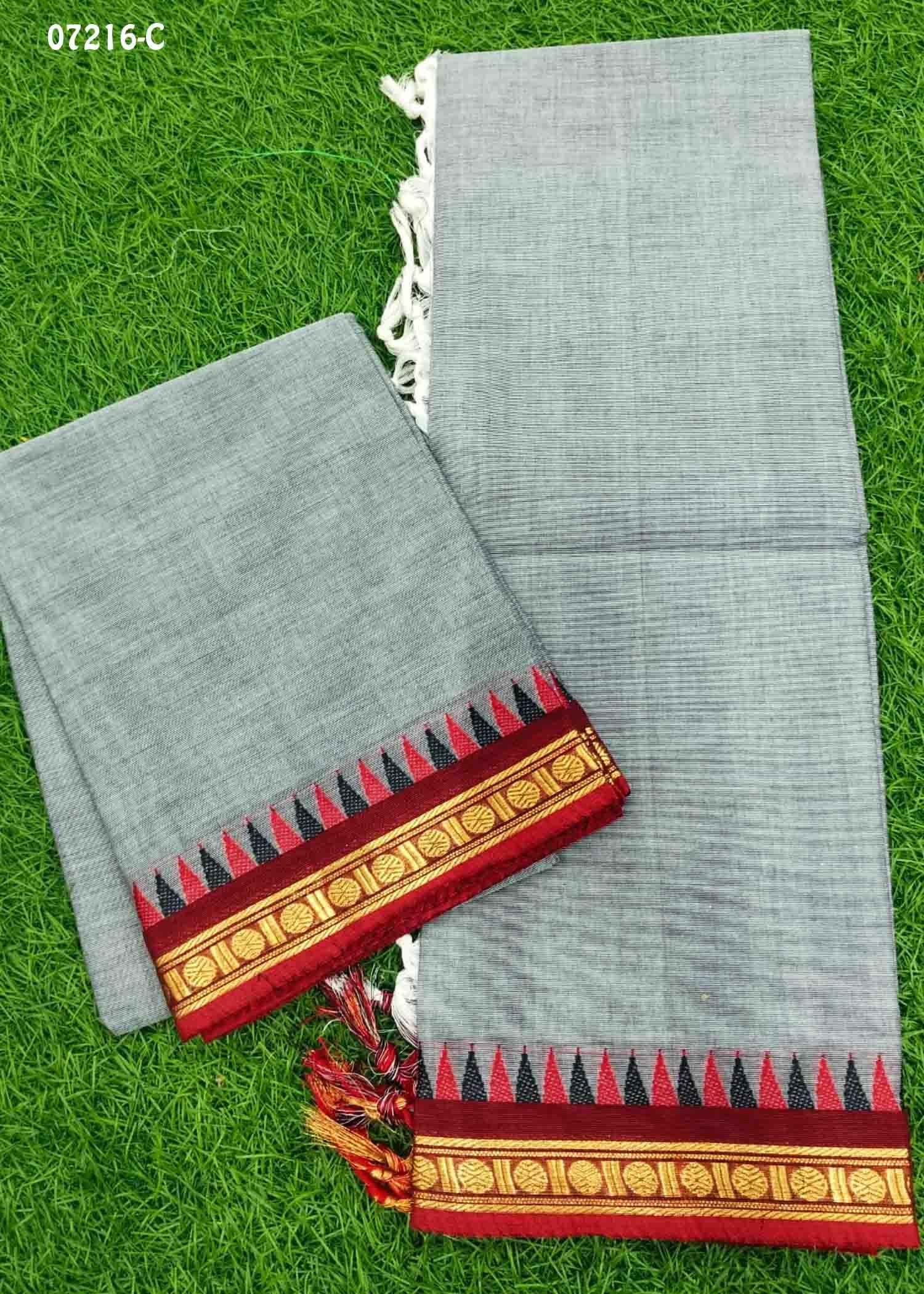 Navya - 07216-C Grey Color Treaditional South Cotton Salwar Material CM1424365 (LR1C)