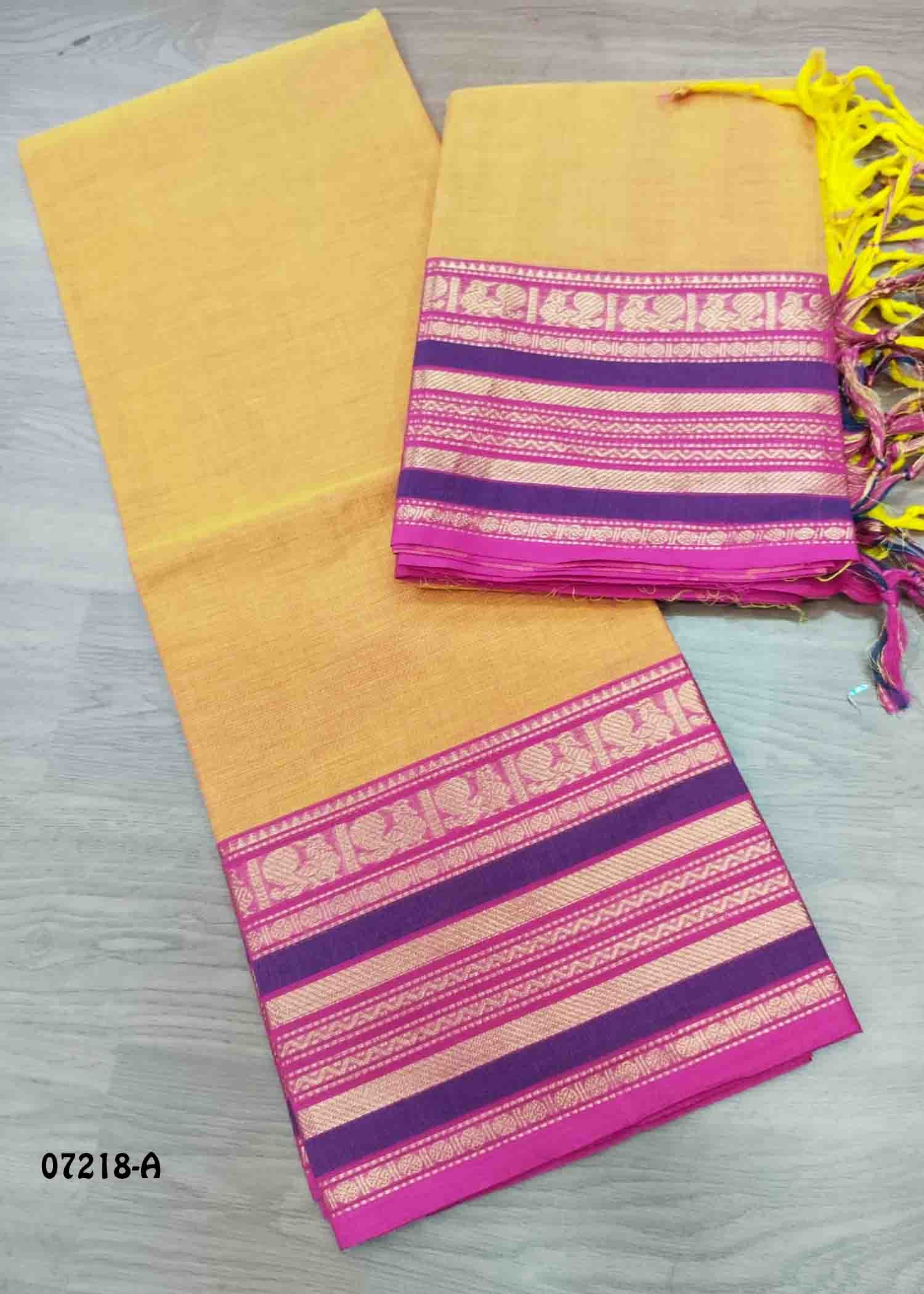 Nilani - 07218-A Yellow Color Treaditional South Cotton Salwar Material CM1424367 (LR6C)