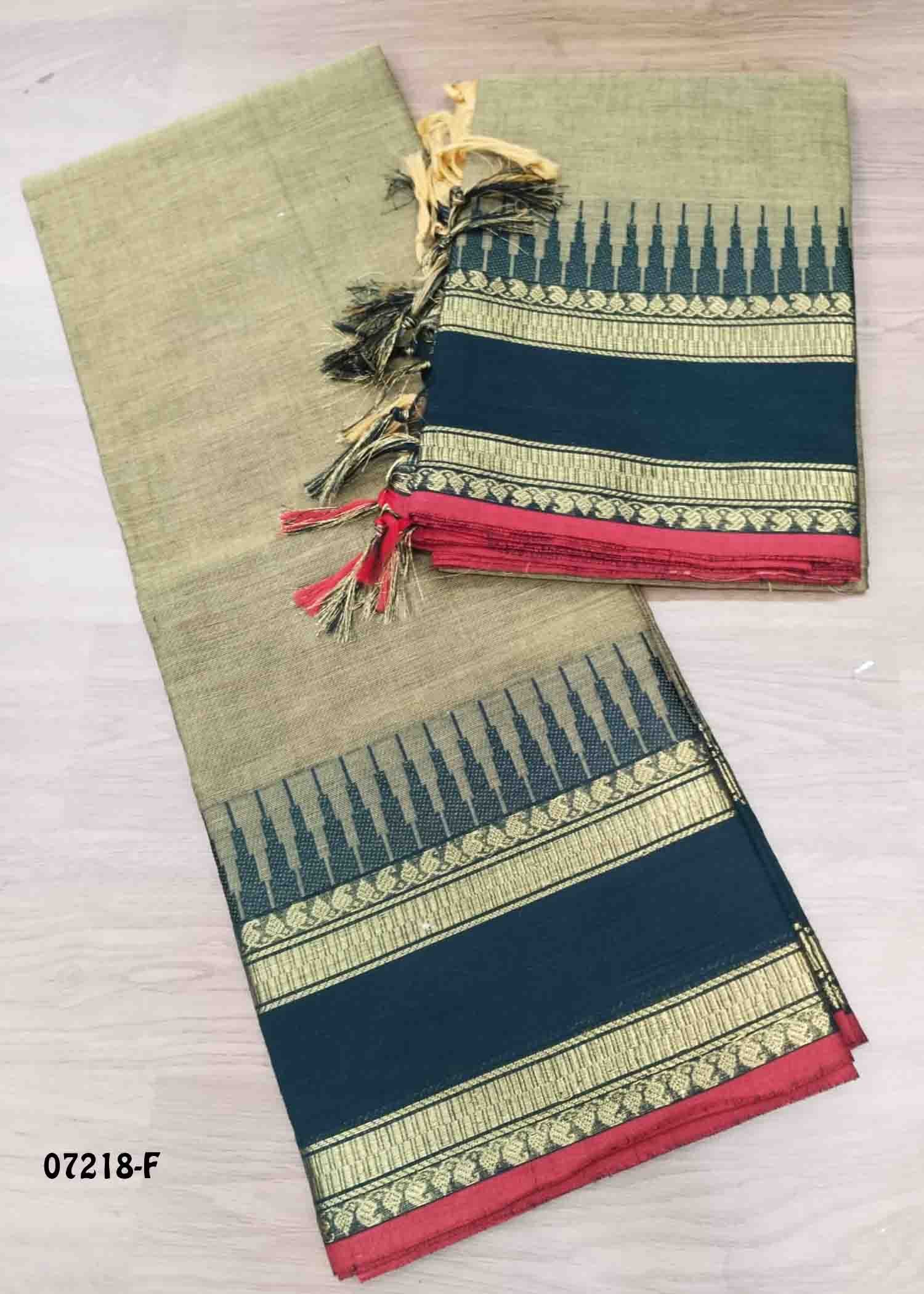 Nilani - 07218-F Tan Color Treaditional South Cotton Salwar Material CM1424367 (LR6C)