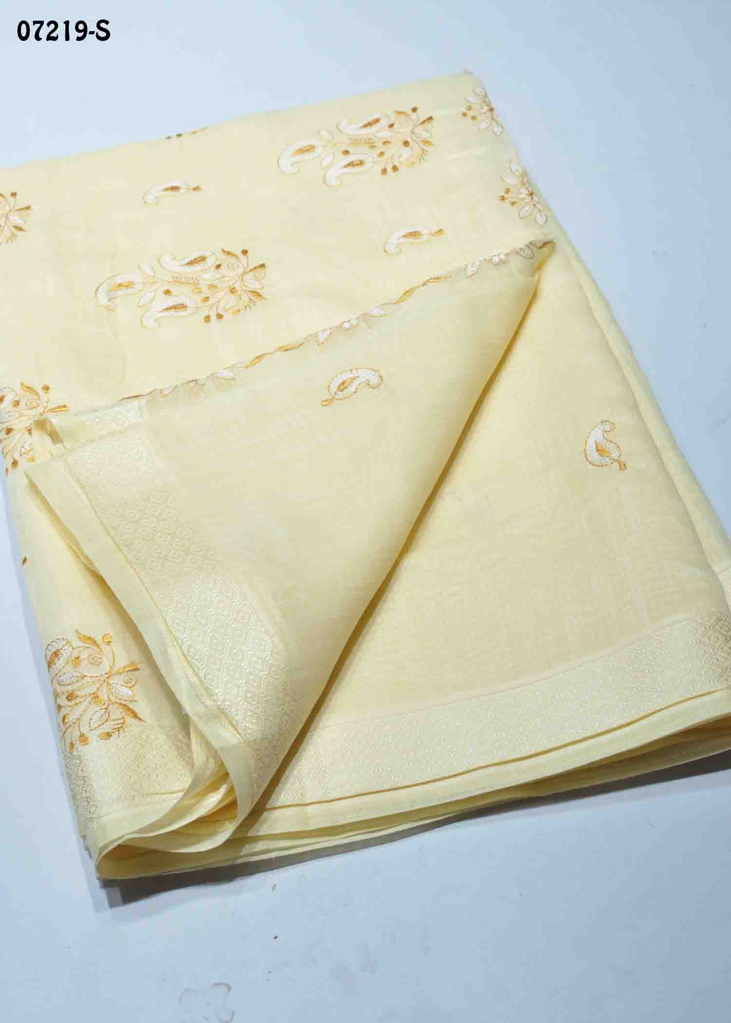 Rudra - 07219-S Sandal Color Trendy Mixed Cotton Saree CM1428606 (LR2D)