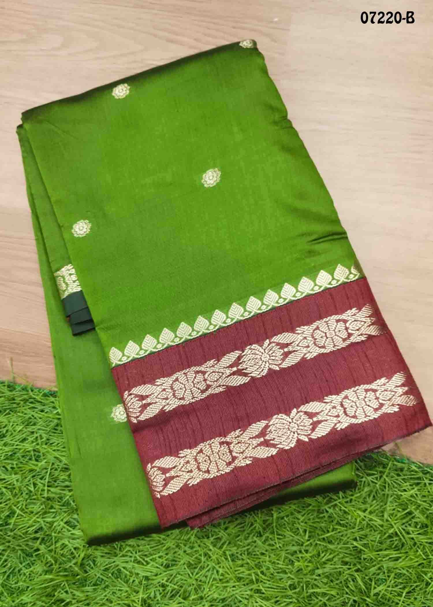 Chandralekha - 07220-B Green Color Excellent Lichi Silk Saree CM1432008 (LR2E)