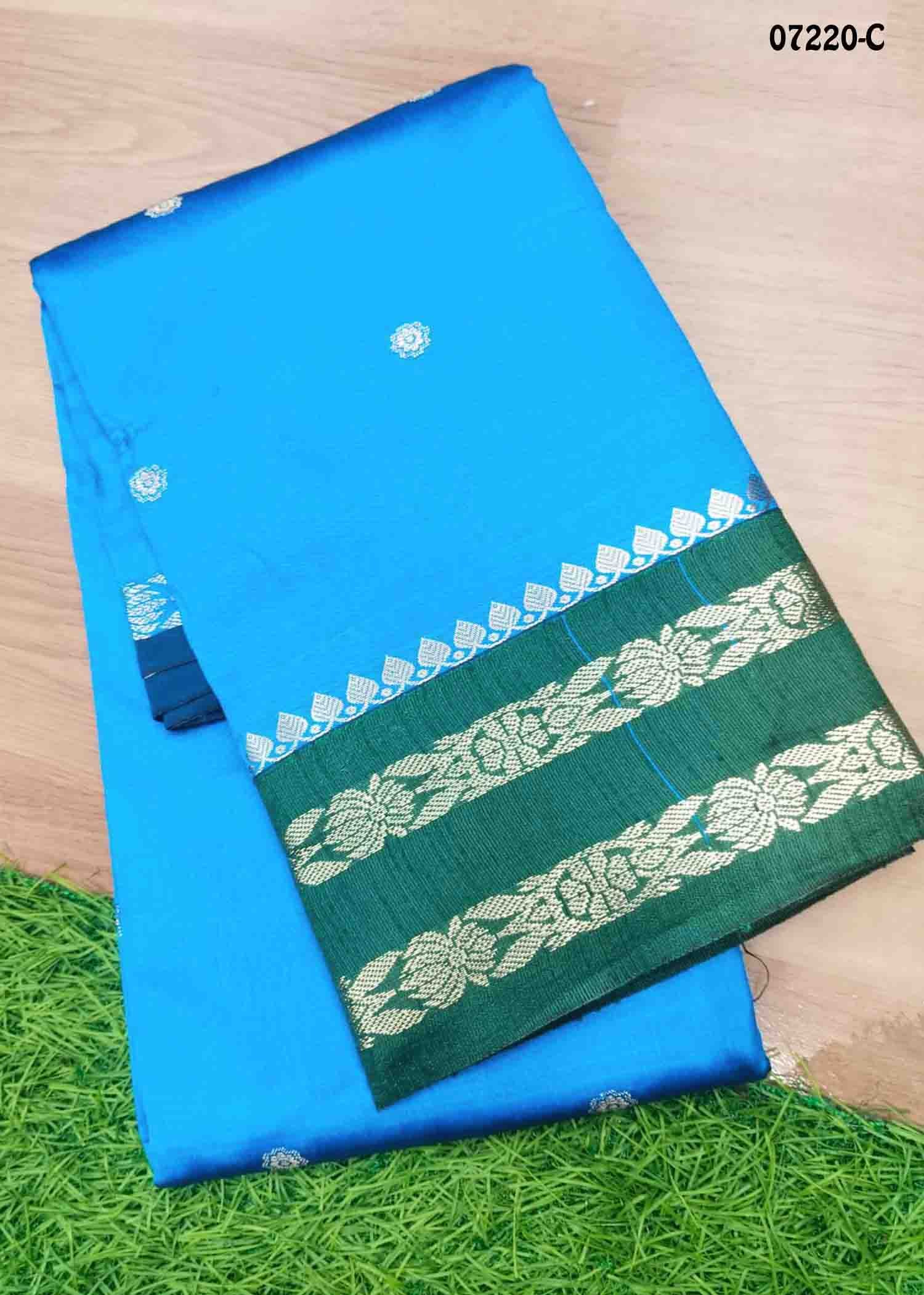 Chandralekha - 07220-C SkyBlue Color Excellent Lichi Silk Saree CM1432008 (LR2E)