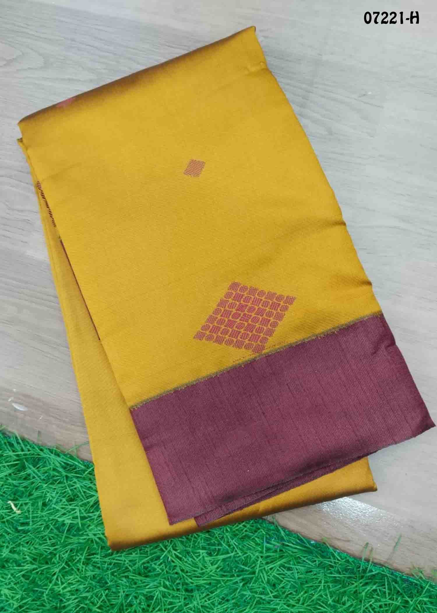 Charumathy - 07221-H Mustard Color Excellent Lichi Silk Saree CM1432008 (LR2E)