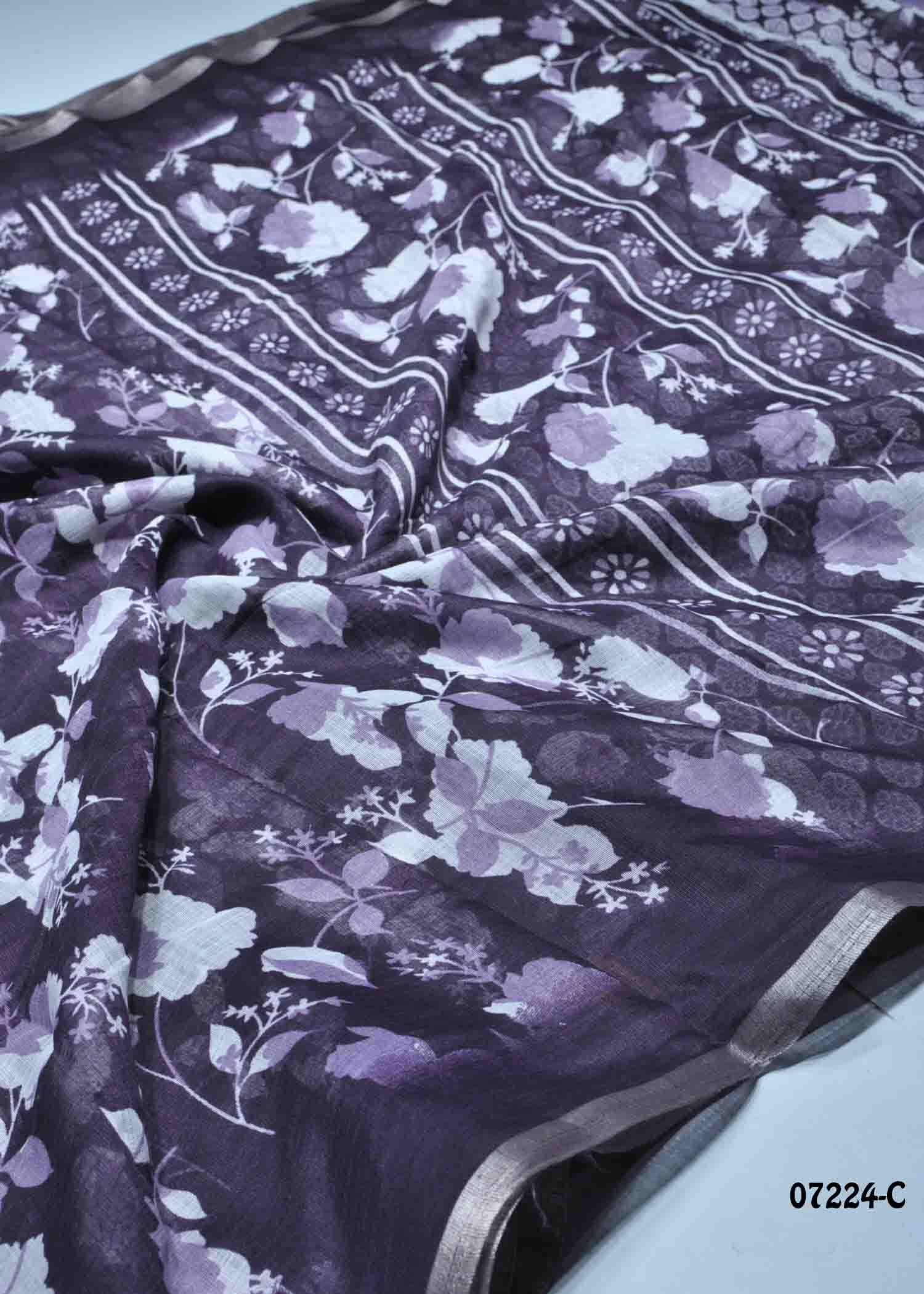 Princess - 07224-C Purple Color Trendy Linen Saree CM1430931 (LR3D)