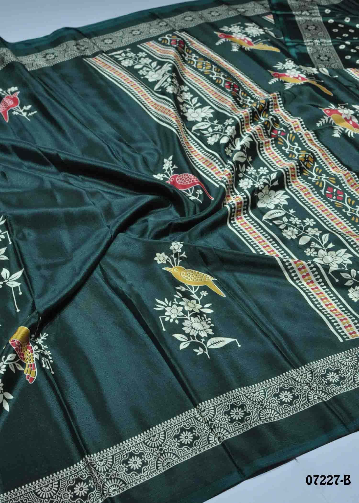 Azhagi - 07227-B Green Color Trendy Crepe Saree CM1426673 (LR4B)