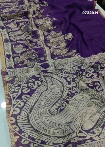 Meerabai - 07229-H  Violet Color Trendy Linen Cotton Saree CM1437711 (LR3B)