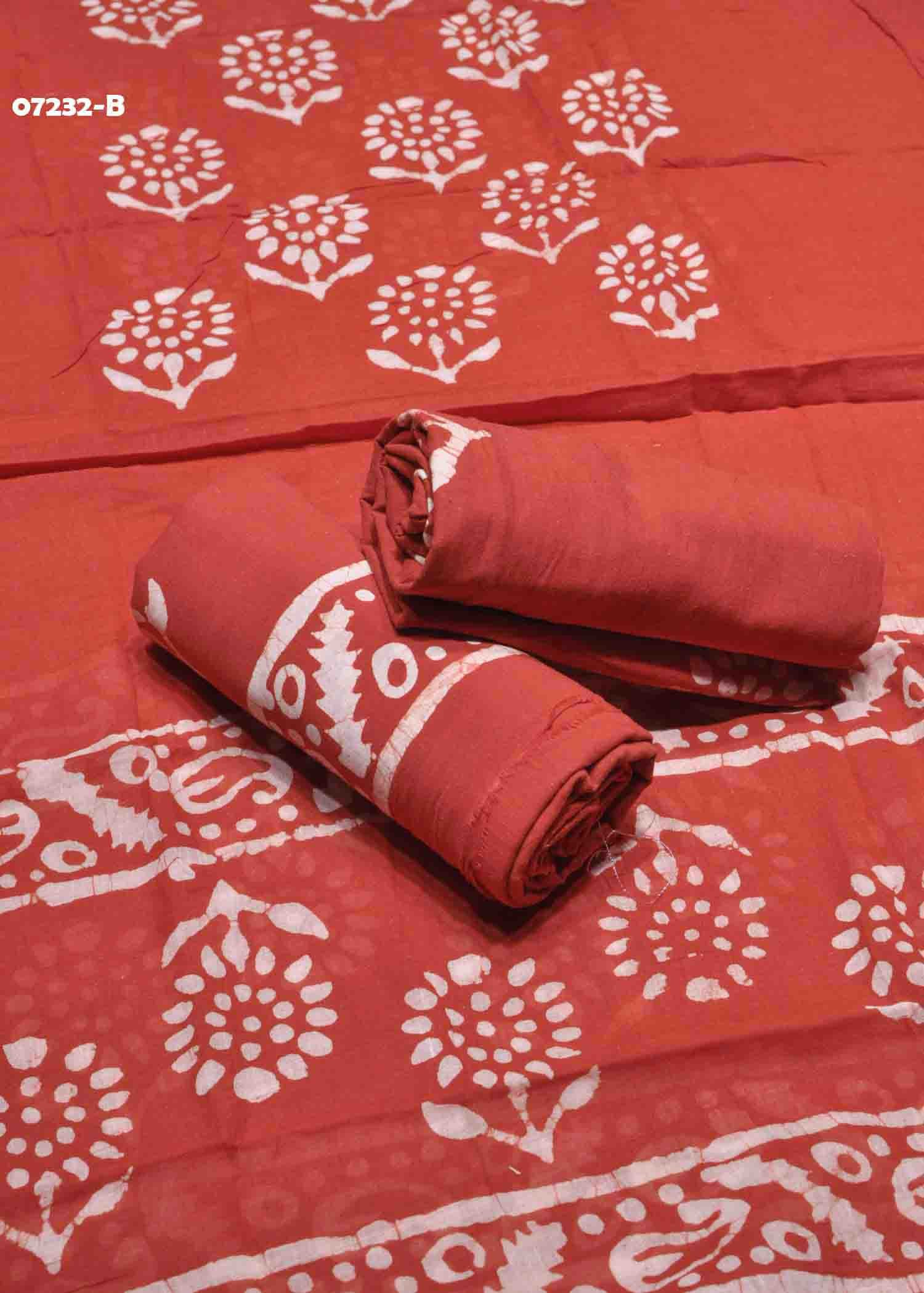 Mythili - 07232-B Red Color Excellent Pure Cotton Salwar Material CM1435361 (LR6B)