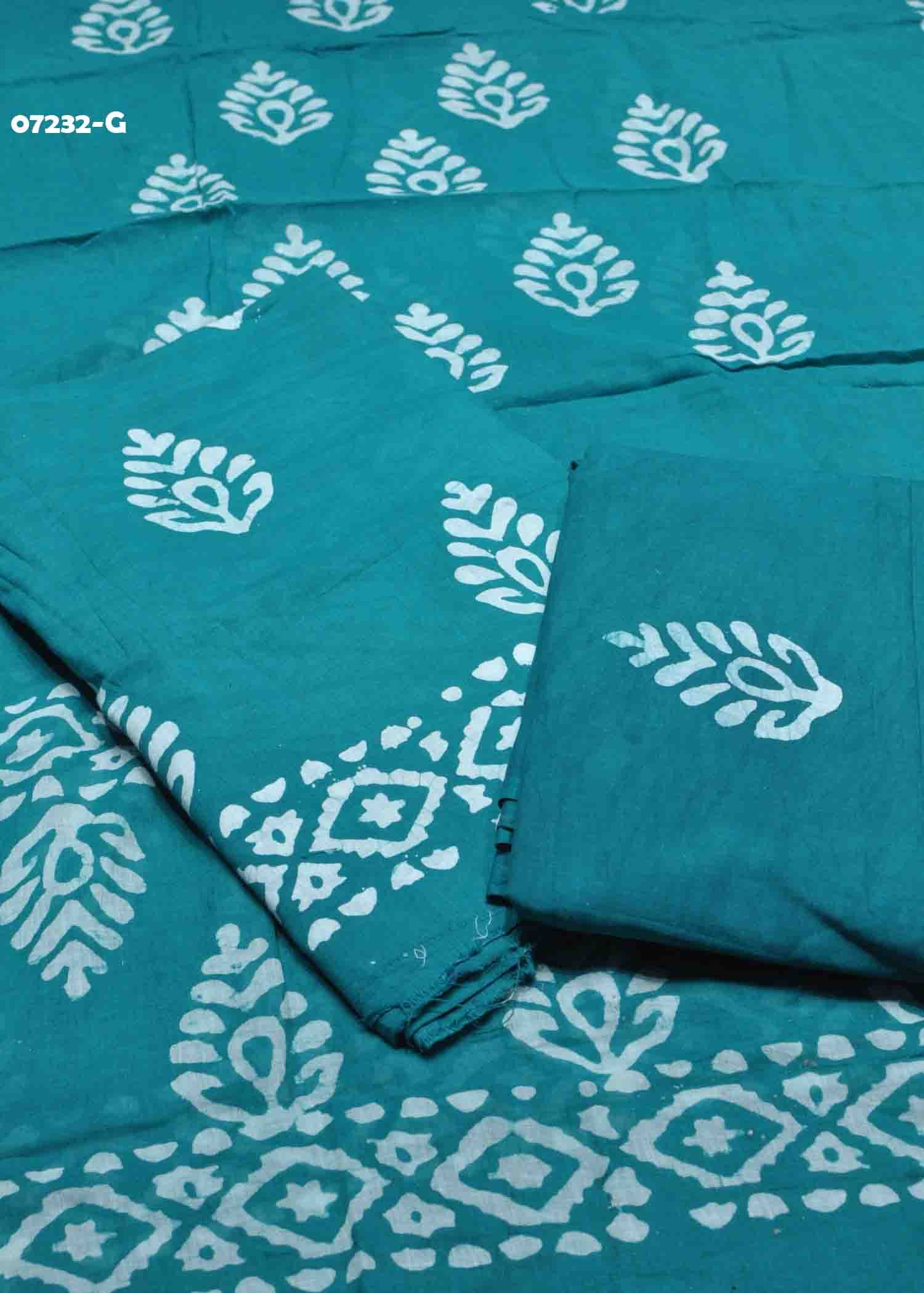 Mythili - 07232-G Cyan Color Excellent Pure Cotton Salwar Material CM1435361 (LR6B)