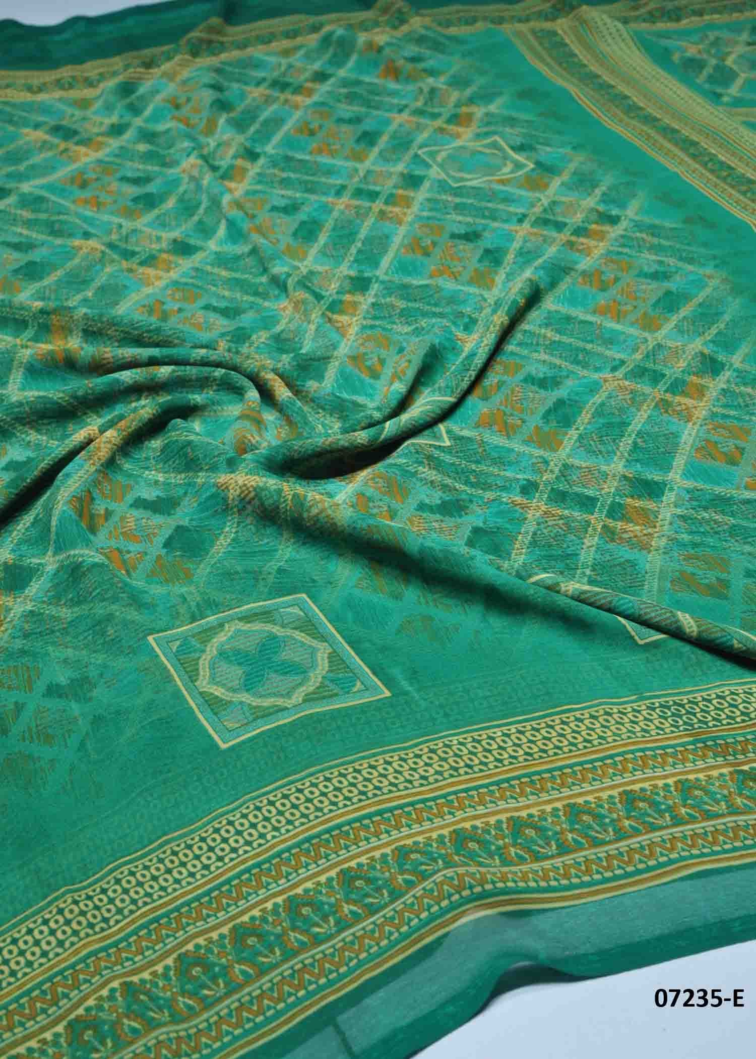 Meenatchi - 07235-E Green Color Trendy Soft Georgetten Saree CM1433476 (LR4B)