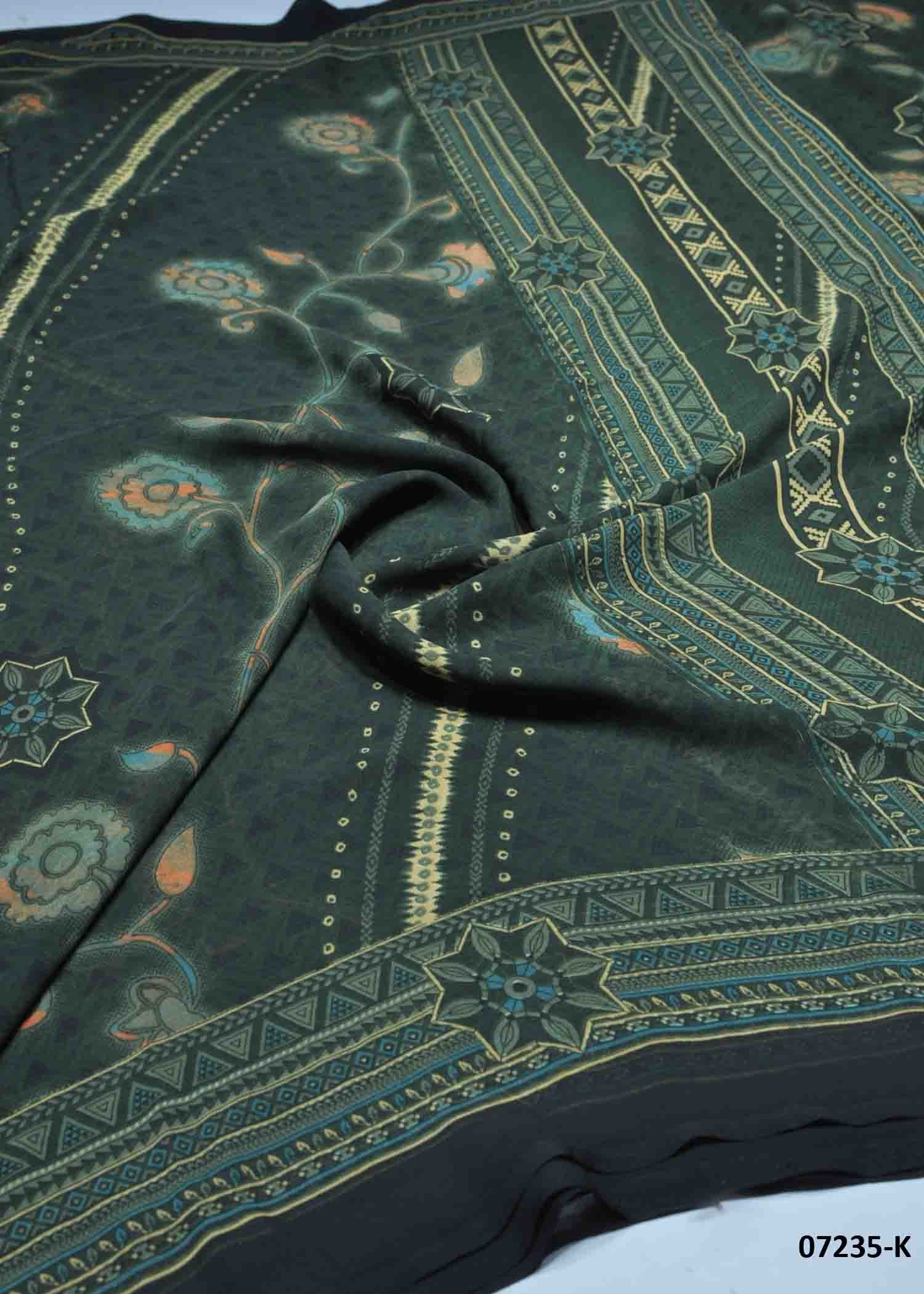 Meenatchi - 07235-K Green Color Trendy Soft Georgetten Saree CM1433476 (LR4B)