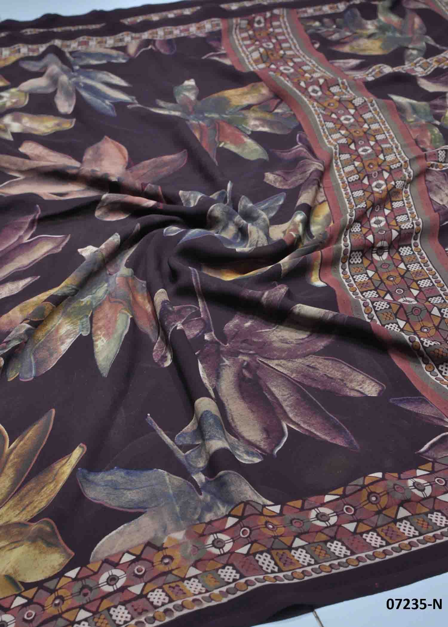 (Meenatchi - 07235-N Purple Color Trendy Soft Georgetten Saree CM1433476 (LR4B)