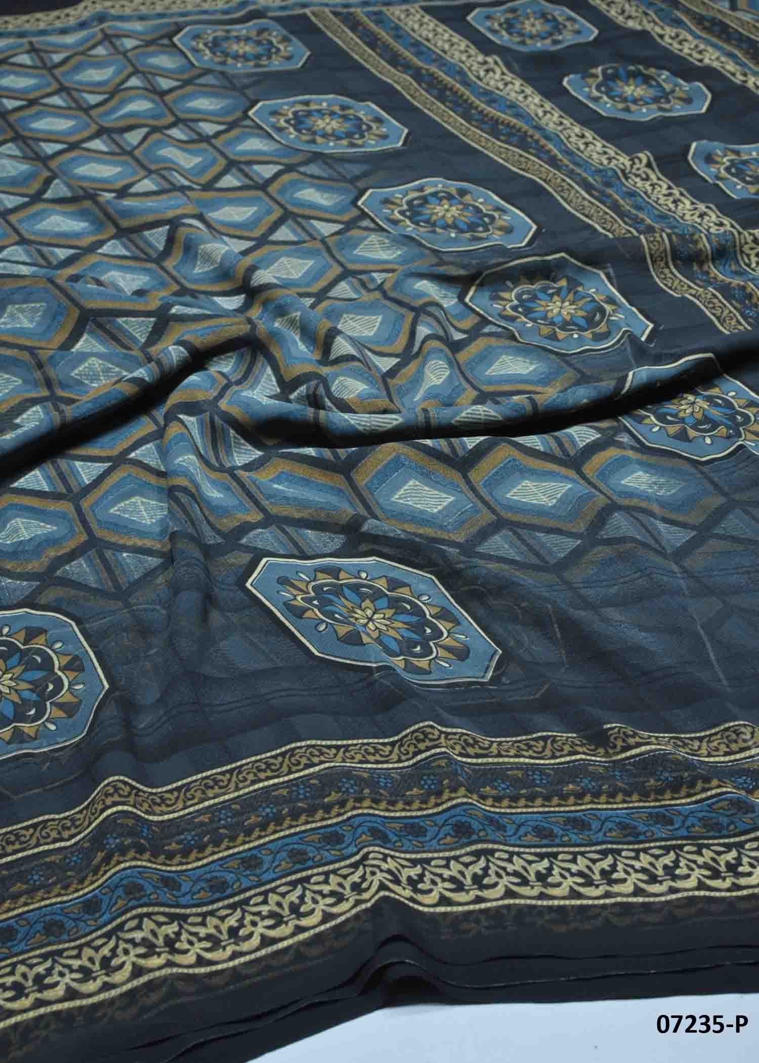 Meenatchi - 07235-P Grey Color Trendy Soft Georgetten Saree CM1433476 (LR4B)