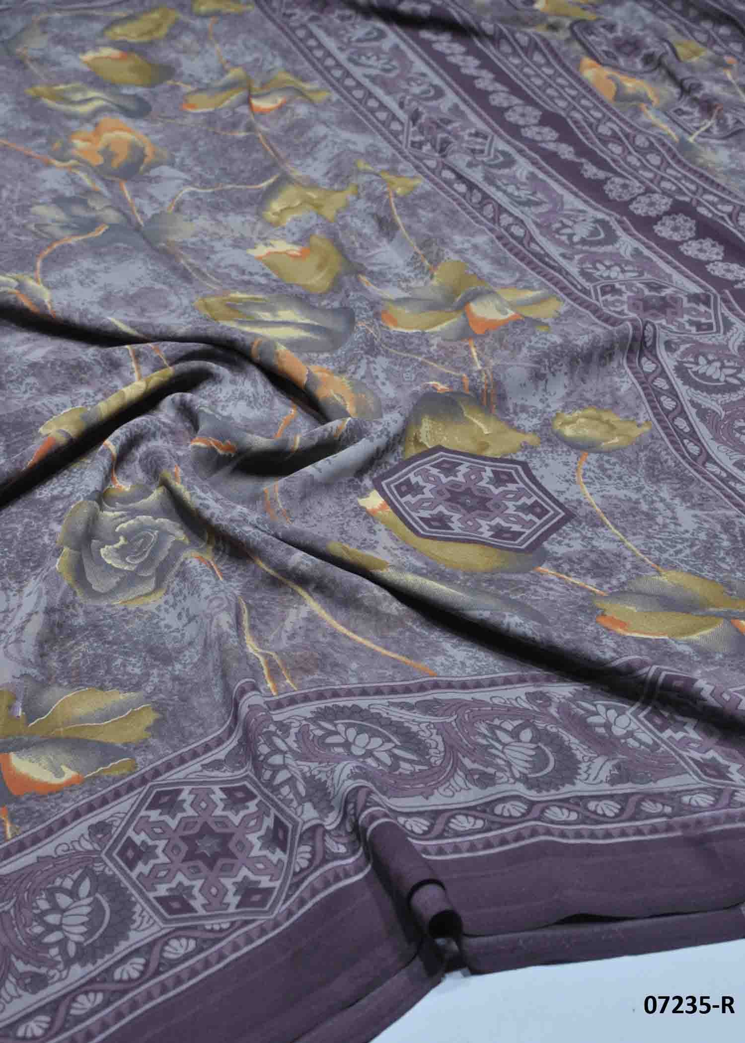 Meenatchi - 07235-R ThistlePurple Color Trendy Soft Georgetten Saree CM1433476 (LR4B)
