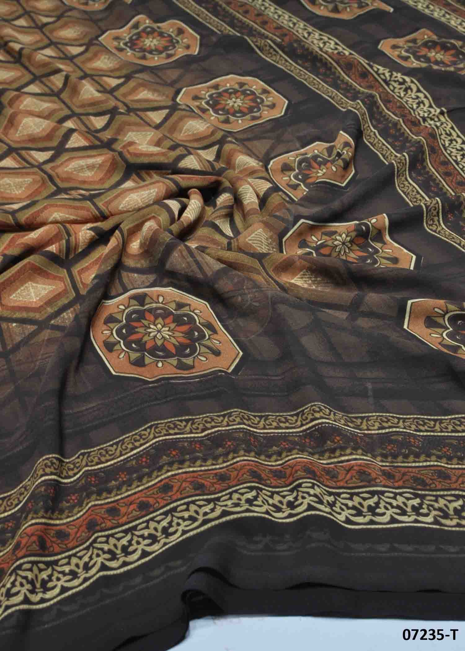 Meenatchi - 07235-T Brown Color Trendy Soft Georgetten Saree CM1433476 (LR4B)