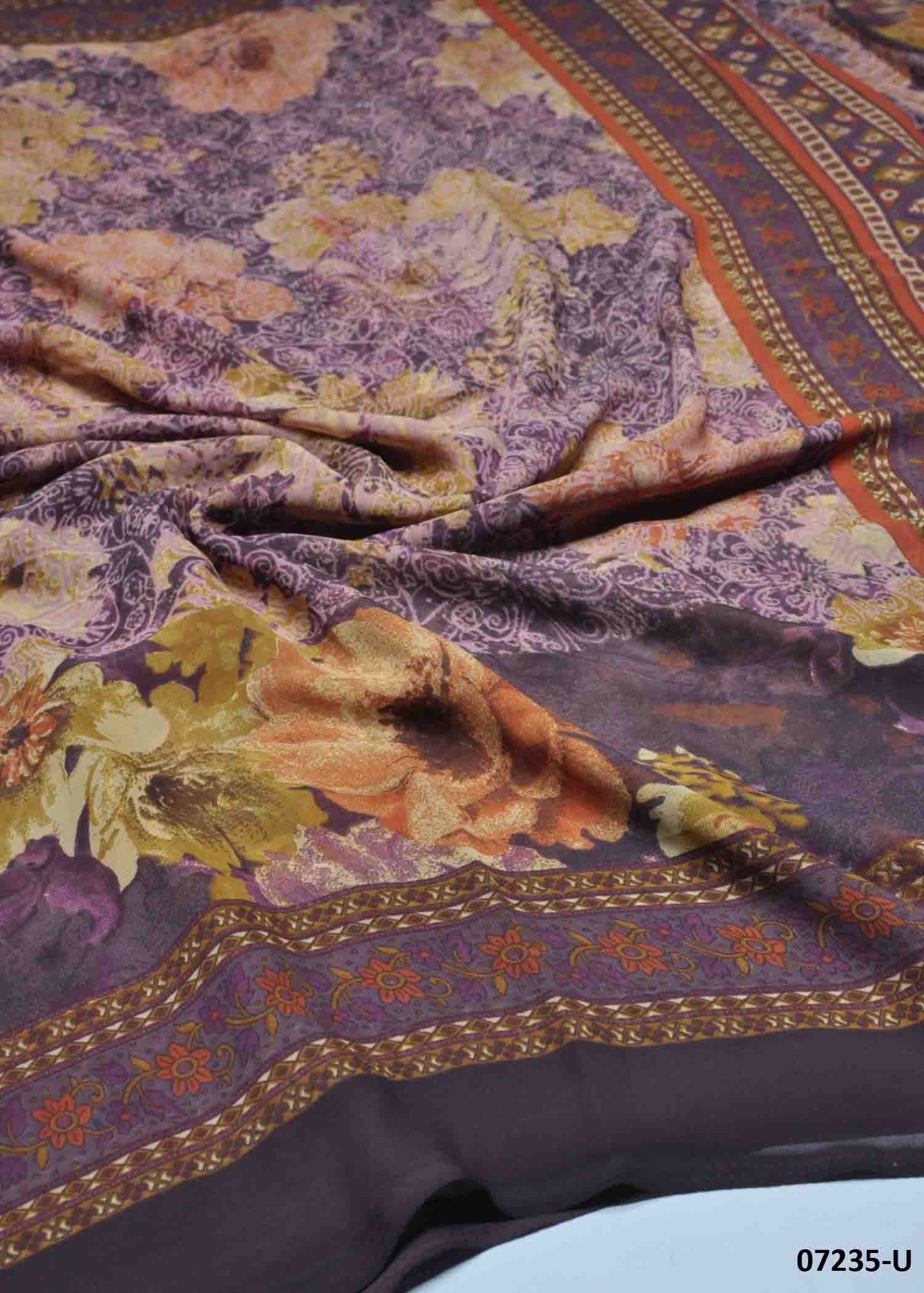 (Meenatchi - 07235-U Purple Color Trendy Soft Georgetten Saree CM1433476 (LR4B)