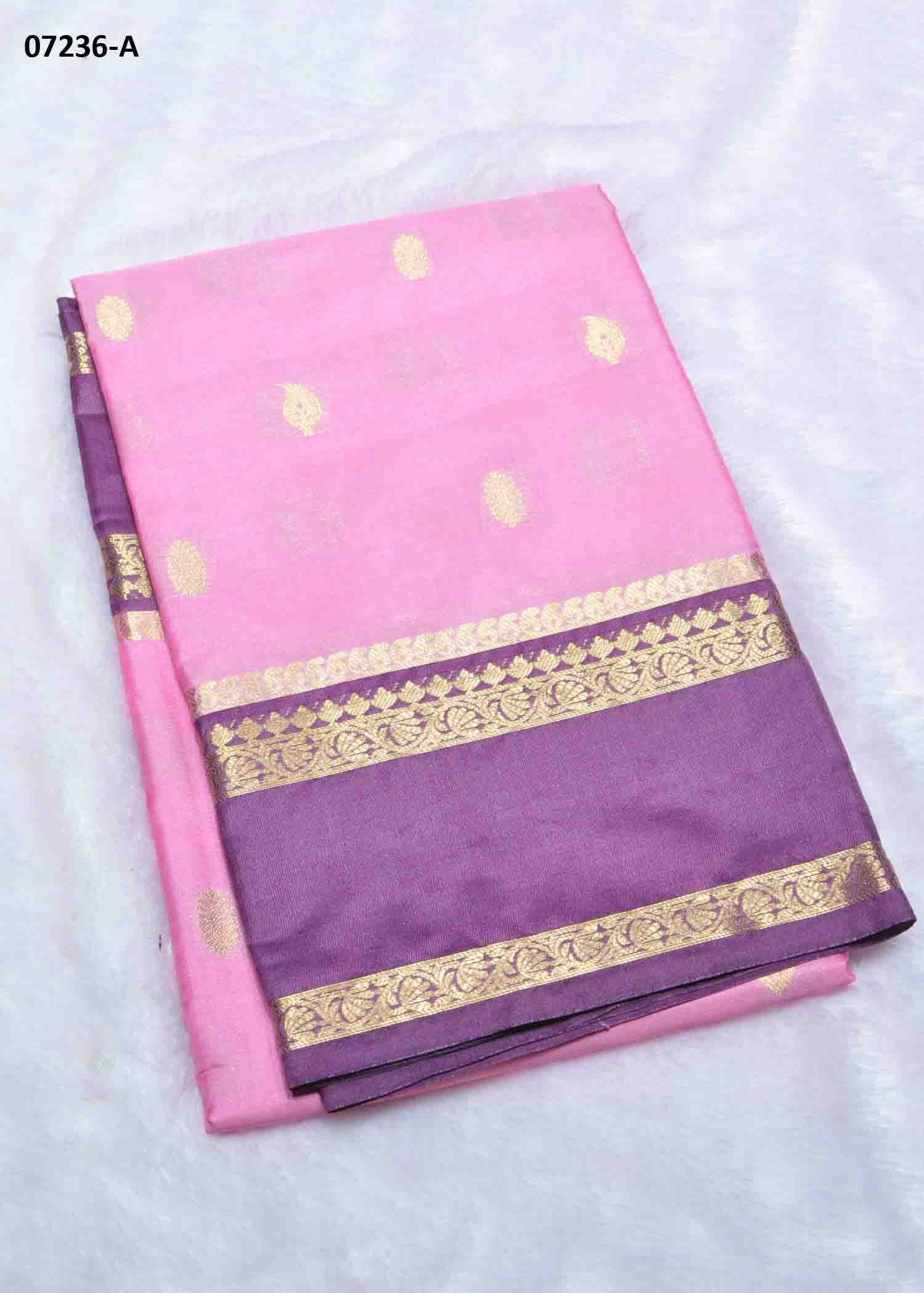 Advika - 07236-A Pink Color Trendy Banaras Cotton Silk Saree CM1428808 (RR1B)