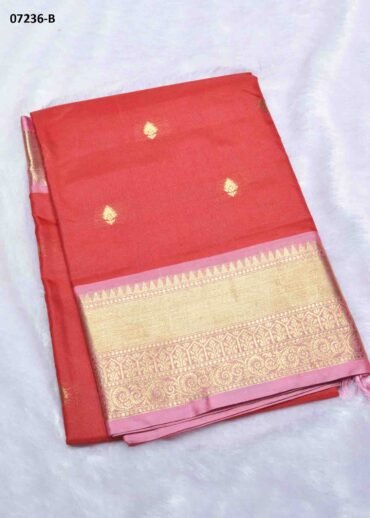 Advika - 07236-B  Red Color Trendy Banaras Cotton Silk Saree CM1428808 (RR1B)