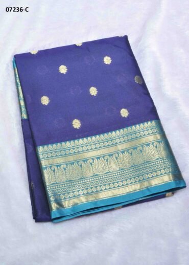 Advika - 07236-C  NavyBlue Color Trendy Banaras Cotton Silk Saree CM1428808 (RR1B)