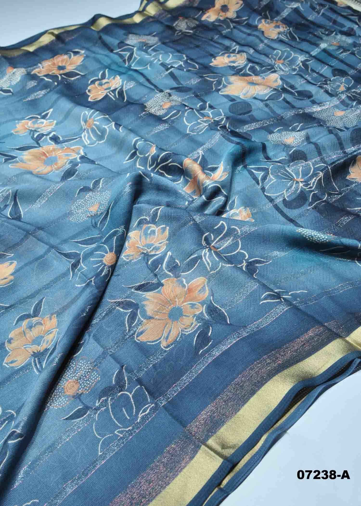 Pranavi - 07238-A Grey Color Trendy Chiffon Saree CM1430056 (RR1B)