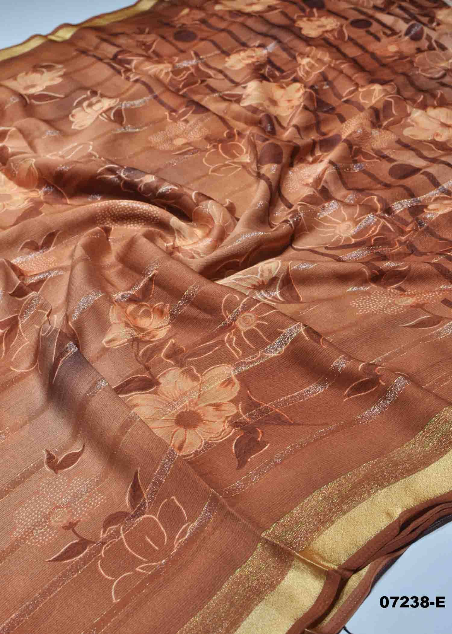 Pranavi - 07238-E Brown Color Trendy Chiffon Saree CM1430056 (RR1B)