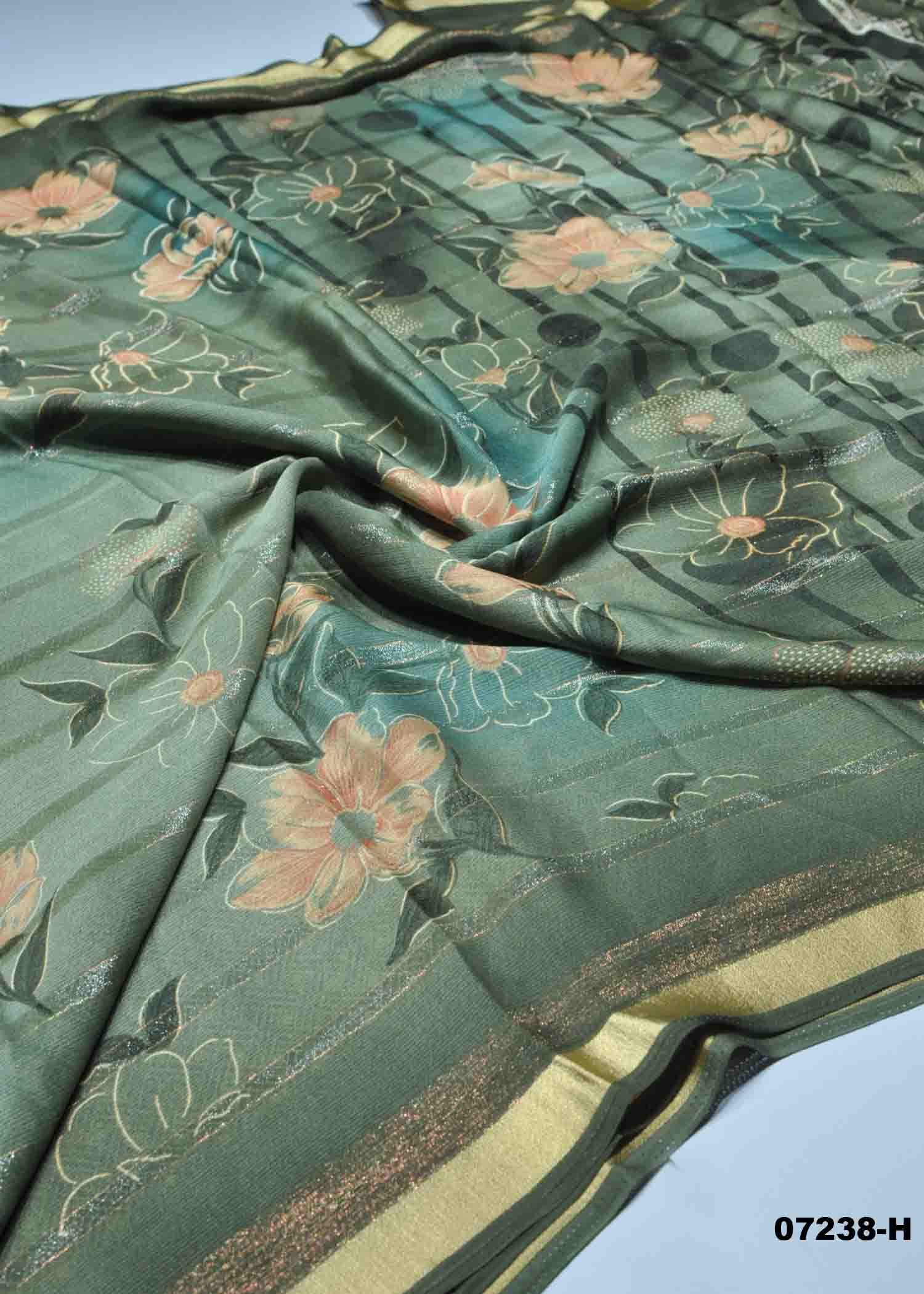 Pranavi - 07238-H SageGreen Color Trendy Chiffon Saree CM1430056 (RR1B)