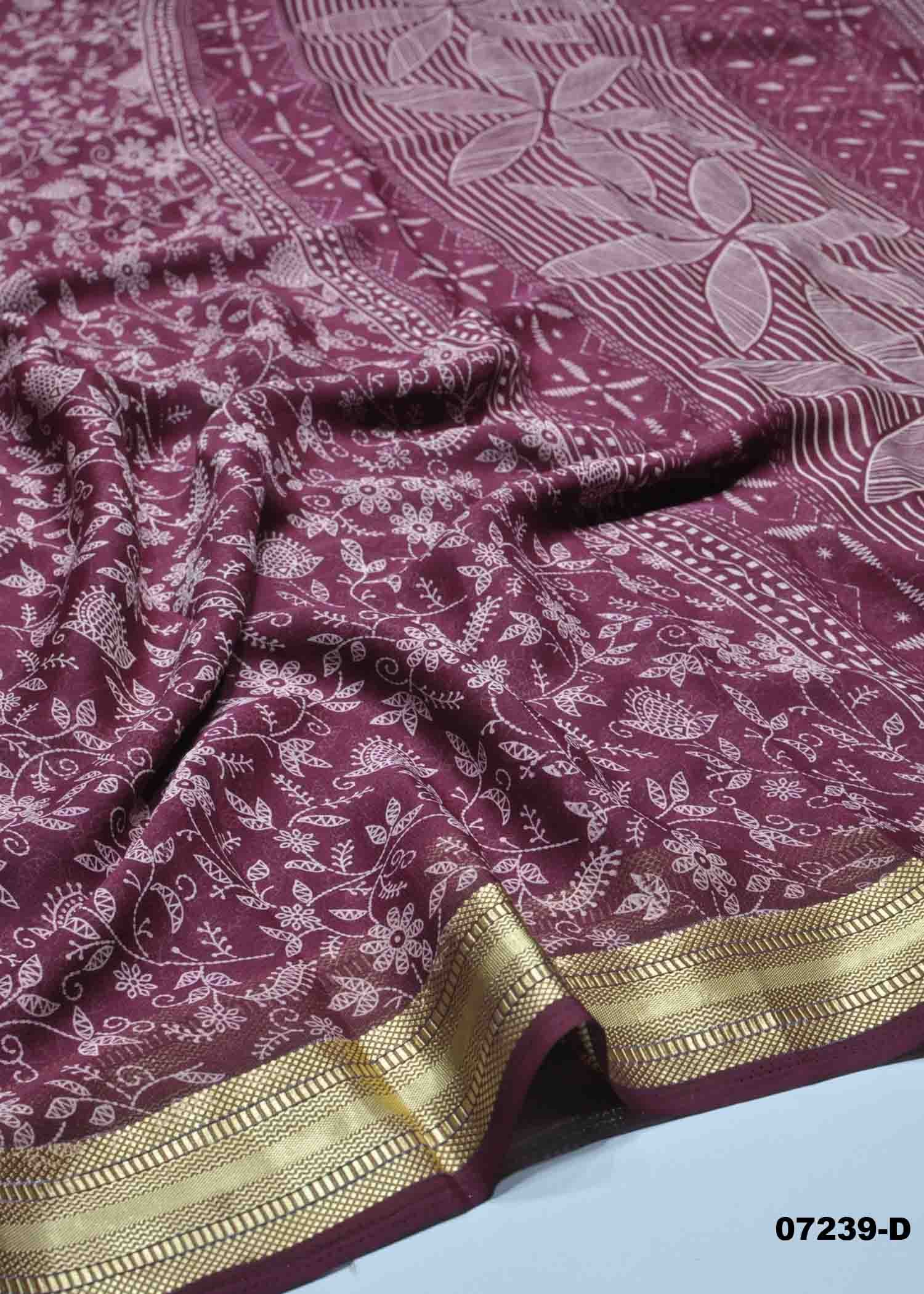 Saanvi - 07239-D Purple Color Trendy Chiffon Saree CM1419237 (RR1C)