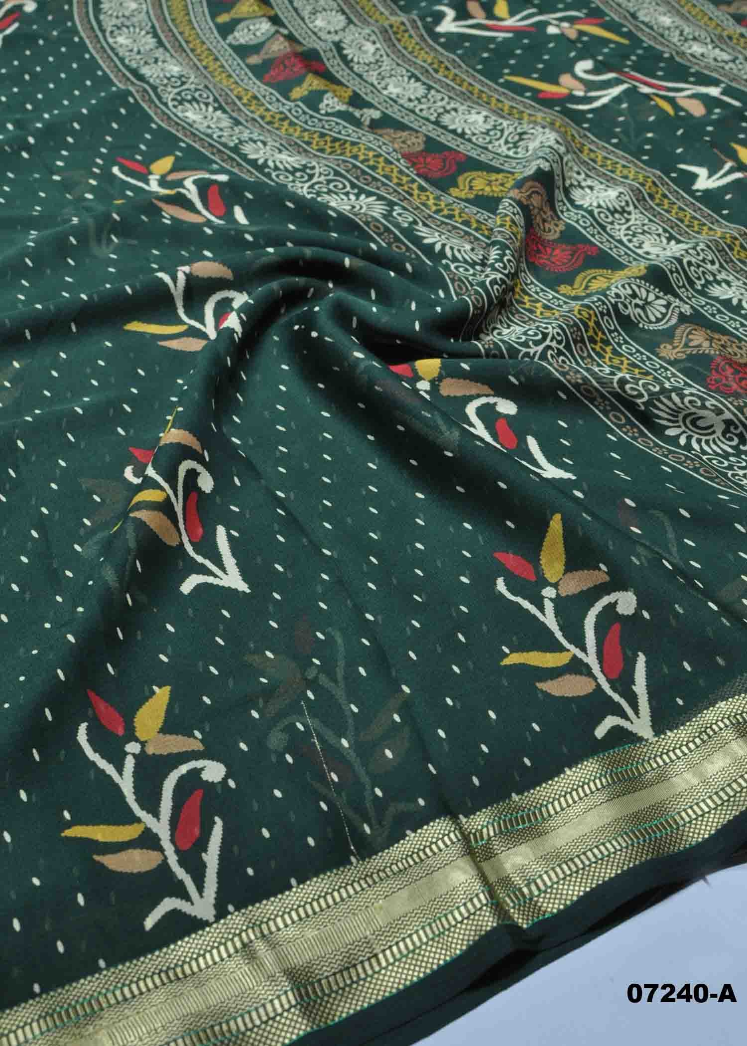 Veda - 07240-A Green Color Trendy Chiffon Saree CM1419237 (RR1C)