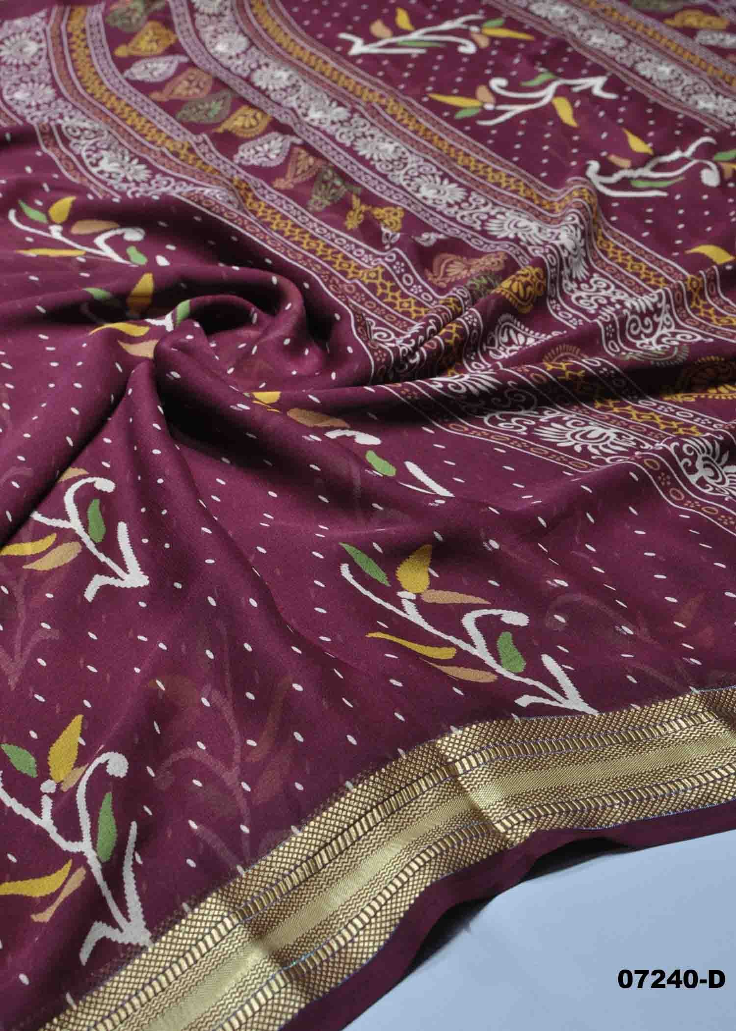 Veda - 07240-D Purple Color Trendy Chiffon Saree CM1419237 (RR1C)