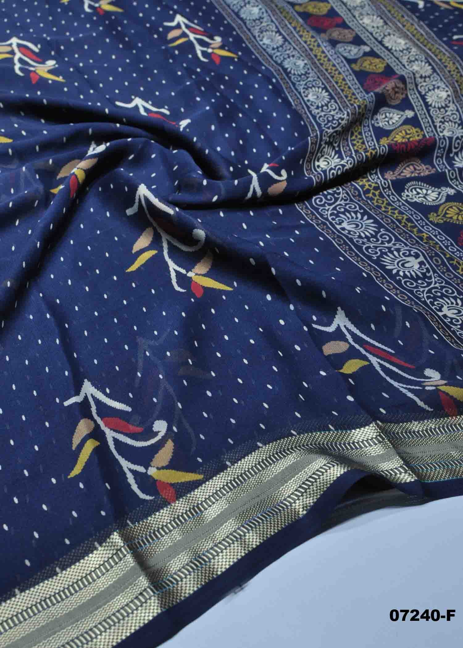 Veda - 07240-F NavyBlue Color Trendy Chiffon Saree CM1419237 (RR1C)