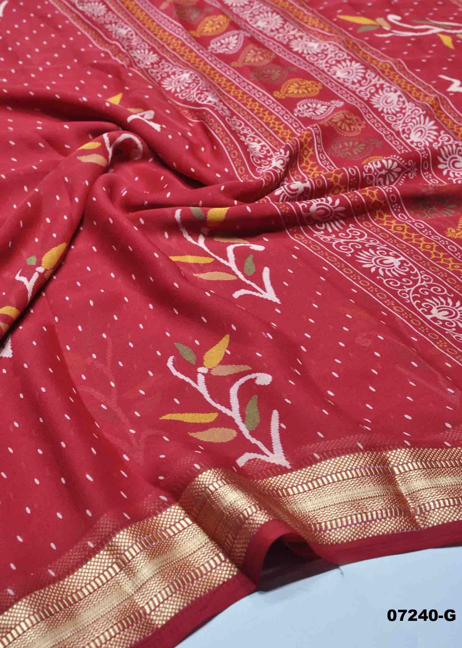 Veda - 07240-G Red Color Trendy Chiffon Saree CM1419237 (RR1C)