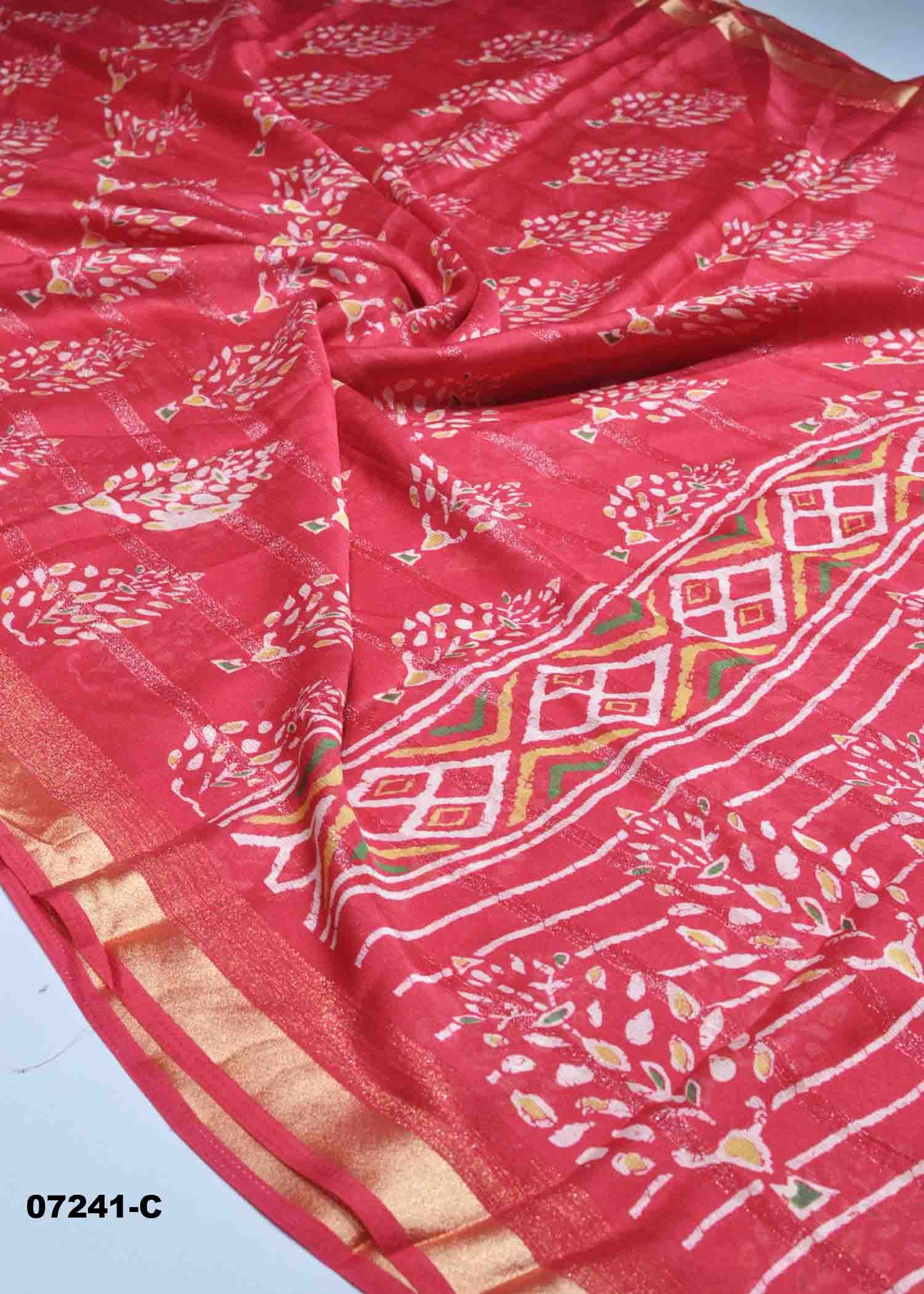 Pallavi - 07241-C Red Color Trendy Chiffon Saree CM1430056 (RR1B)