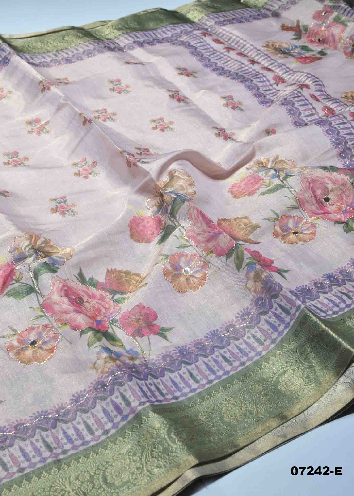 Vihana - 07242-E LightPink Color Excellent Fancy Cotton Saree CM1431197 (RR1C)