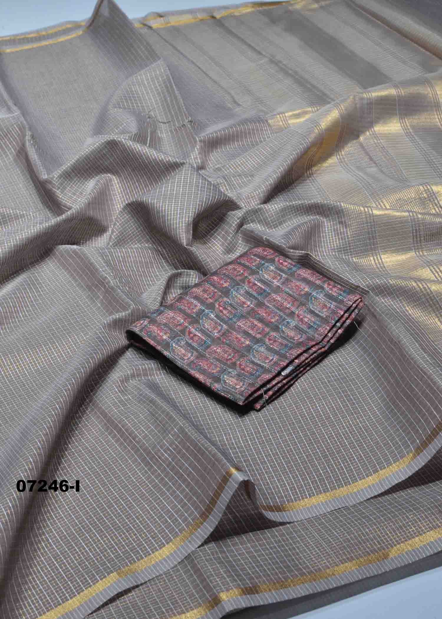 Chandrika - 07246-I TaupeGrey Color Trendy Fancy Cotton Saree CM1427143 (RR1D)