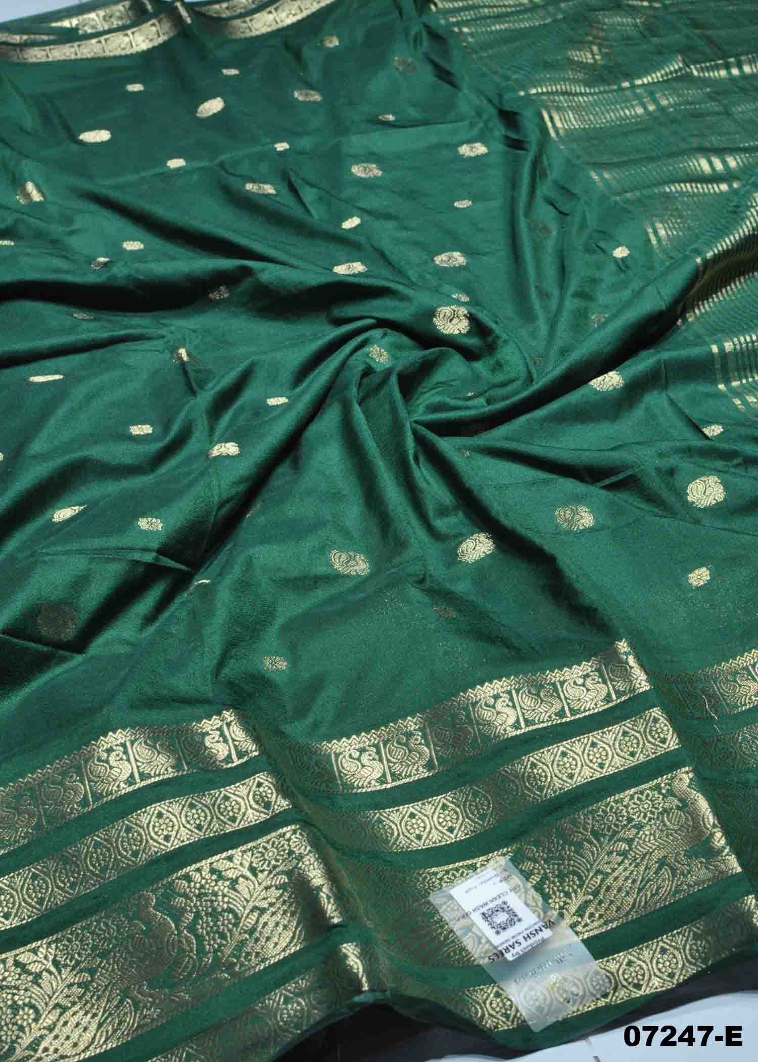 Samiksha - 07247-E Green Color Traditional Wear Crepe Silk Saree CM1443758 (RR1B)