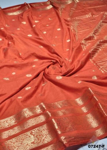 Samiksha - 07247-F  Orange Color Traditional Wear Crepe Silk Saree CM1443758 (RR1B)