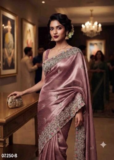 Aaradhana - 07250-B  OnionPink Color Excellent Netted Saree CM1444198 (RR2D)