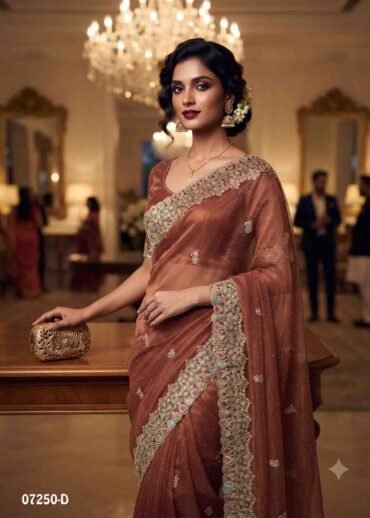 Aaradhana - 07250-D  Brown Color Excellent Netted Saree CM1444198 (RR2D)