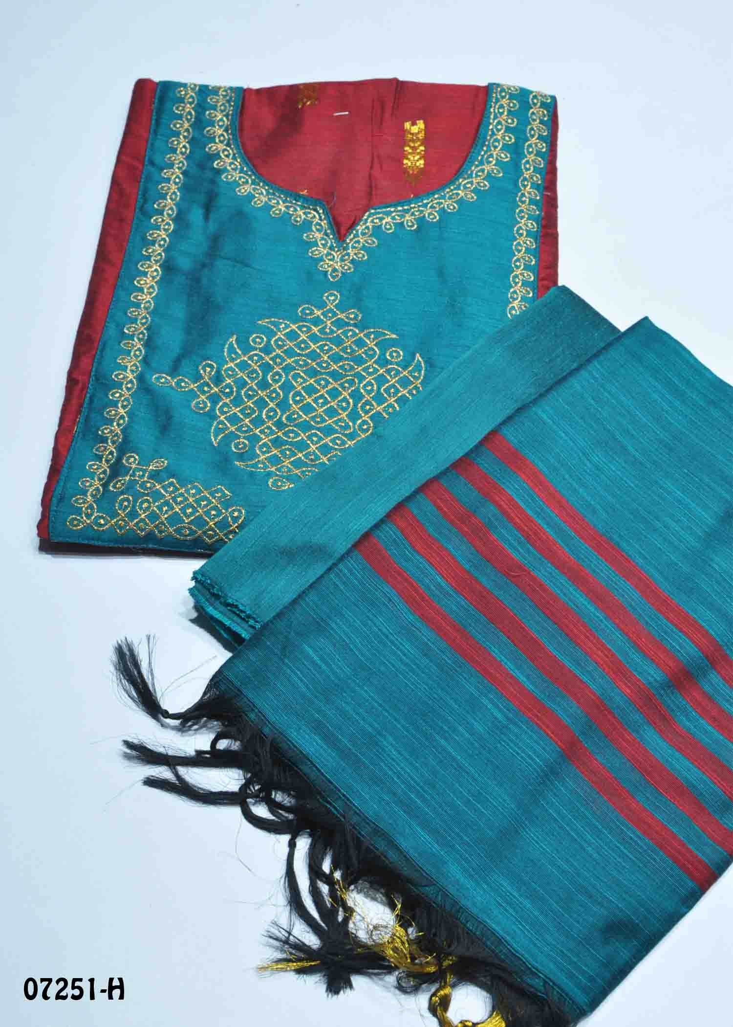 Lakshmi - 07251-H Red Color Treaditional South Silk Salwar Material CM1445649 (RR6D)