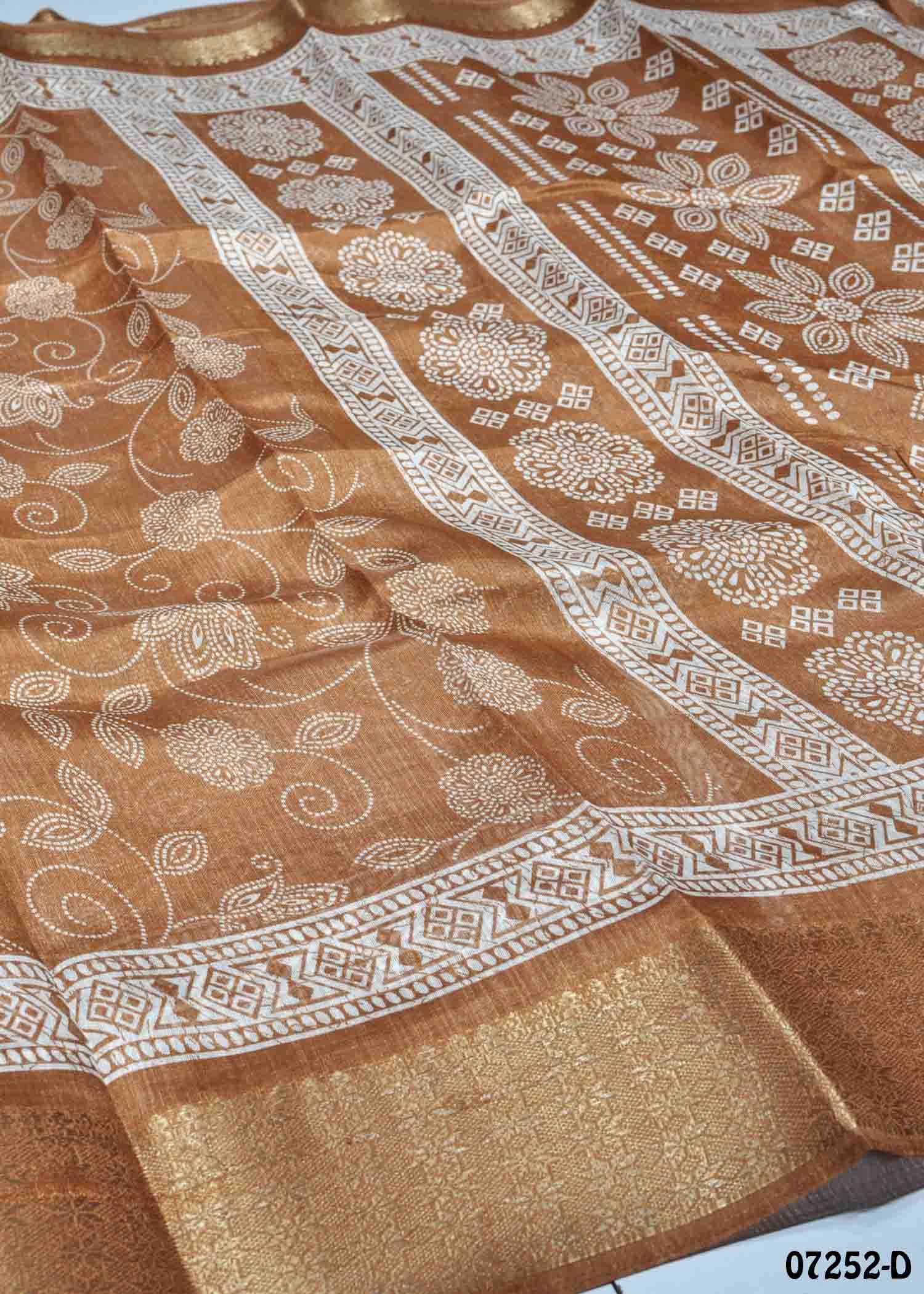 Kalyani - 07252-D Brown Color Simply Mixed Cotton Saree CM1434536 (RR2E)