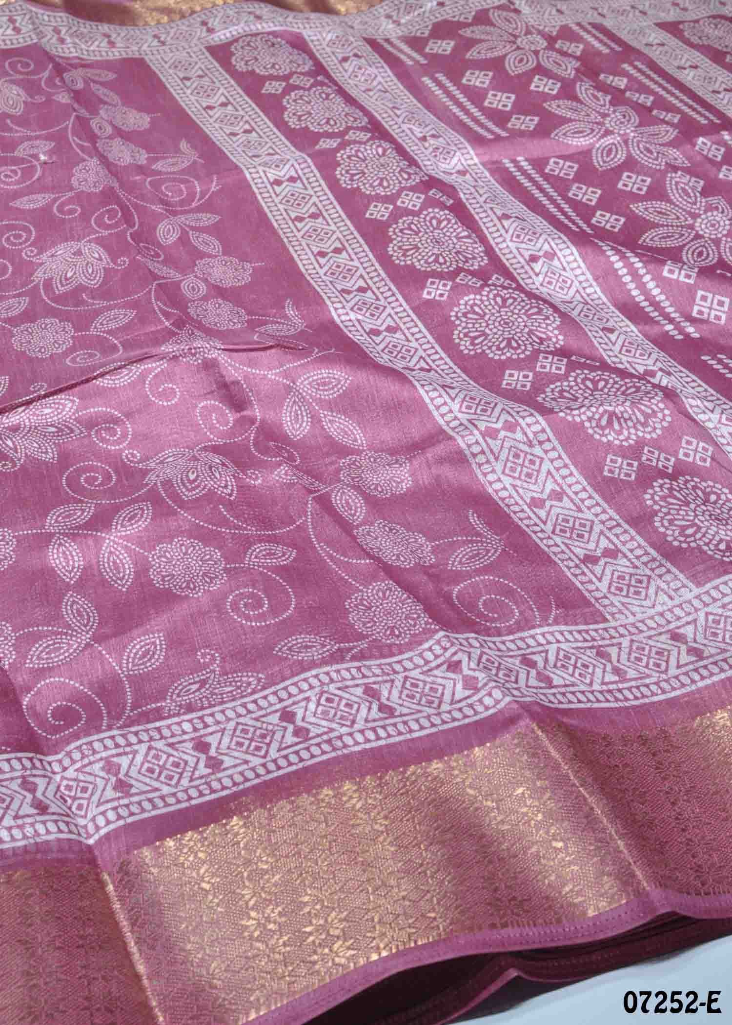 Kalyani - 07252-E Pink Color Simply Mixed Cotton Saree CM1434536 (RR2E)