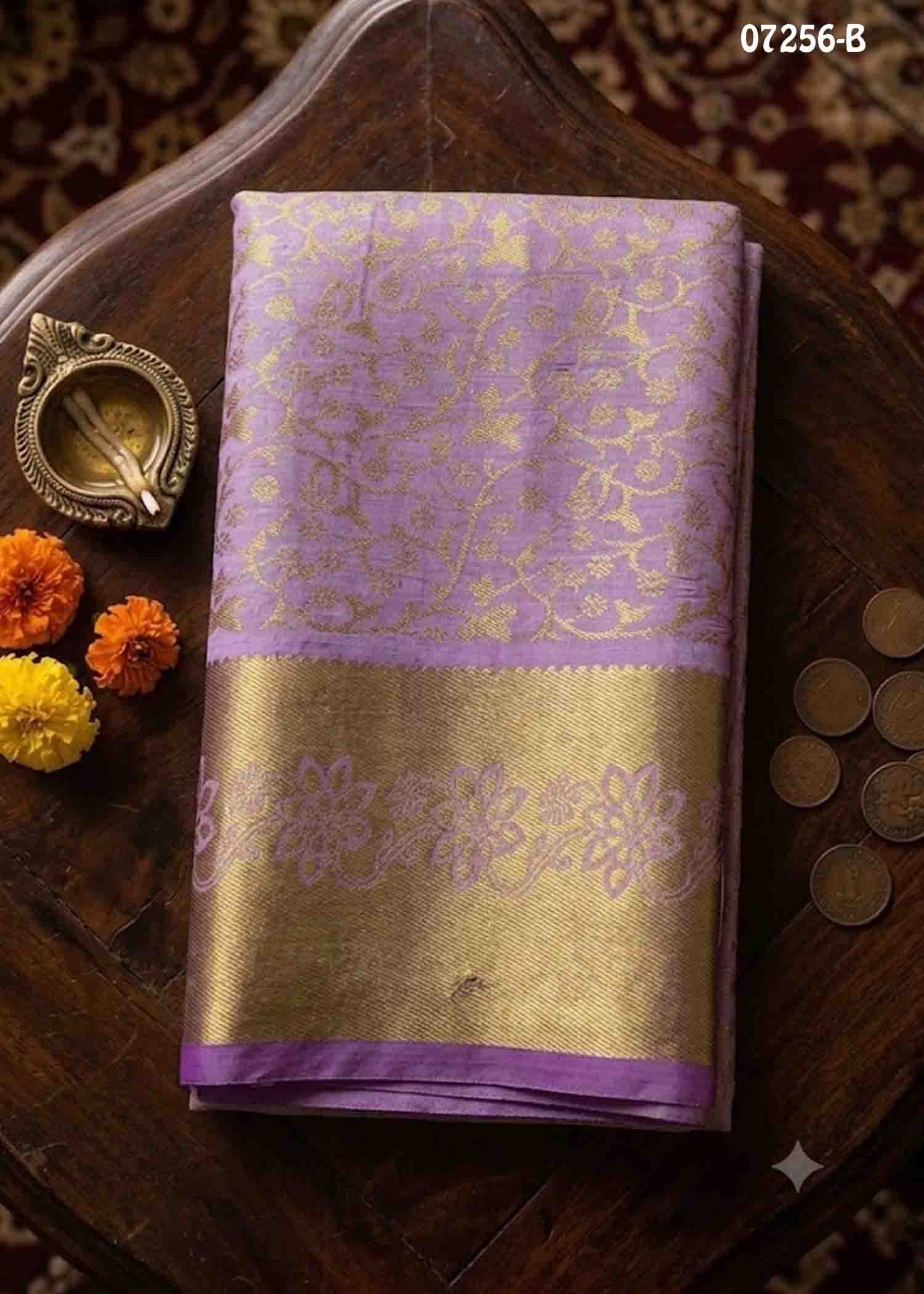Trisha - 07256-B LightPurple Color Excellent Trendy Banaras Saree CM1444262 (RR3C)