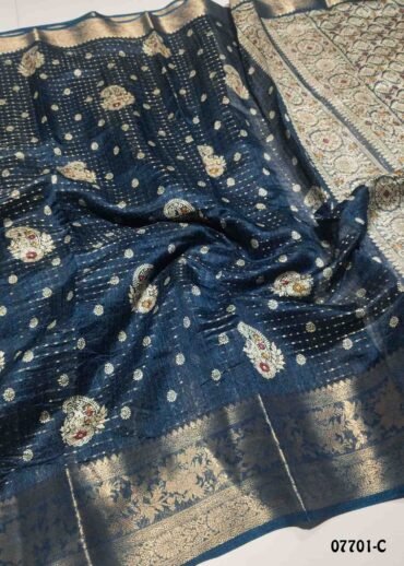 Vidhya - 07701-C  Navyblue Color Trendy Fancy Cotton Saree CM148269 (LR2B)
