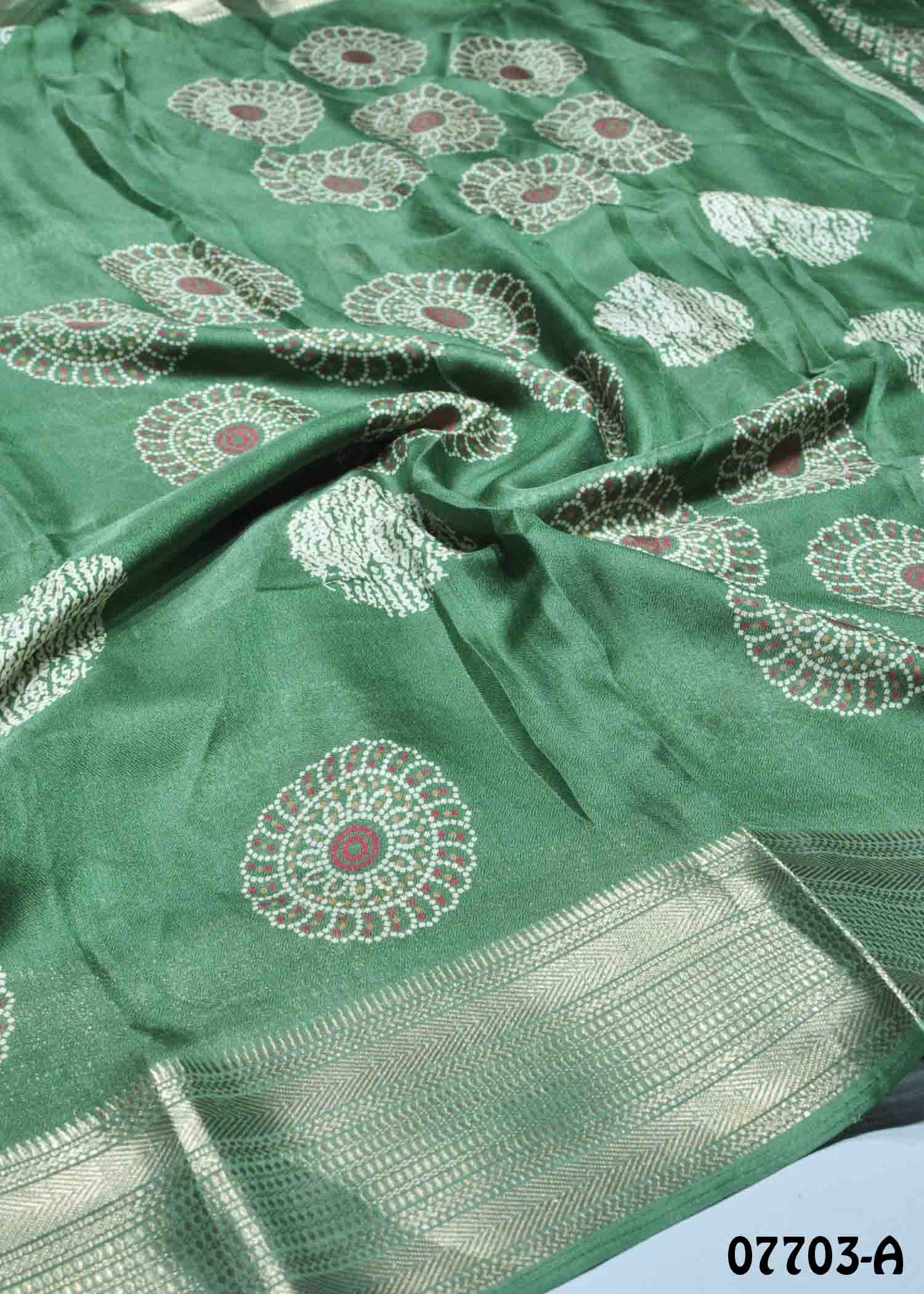 Anitha - 07702-A Green Color Trendy Moss Chiffon Saree CM1421967 (LR2B)