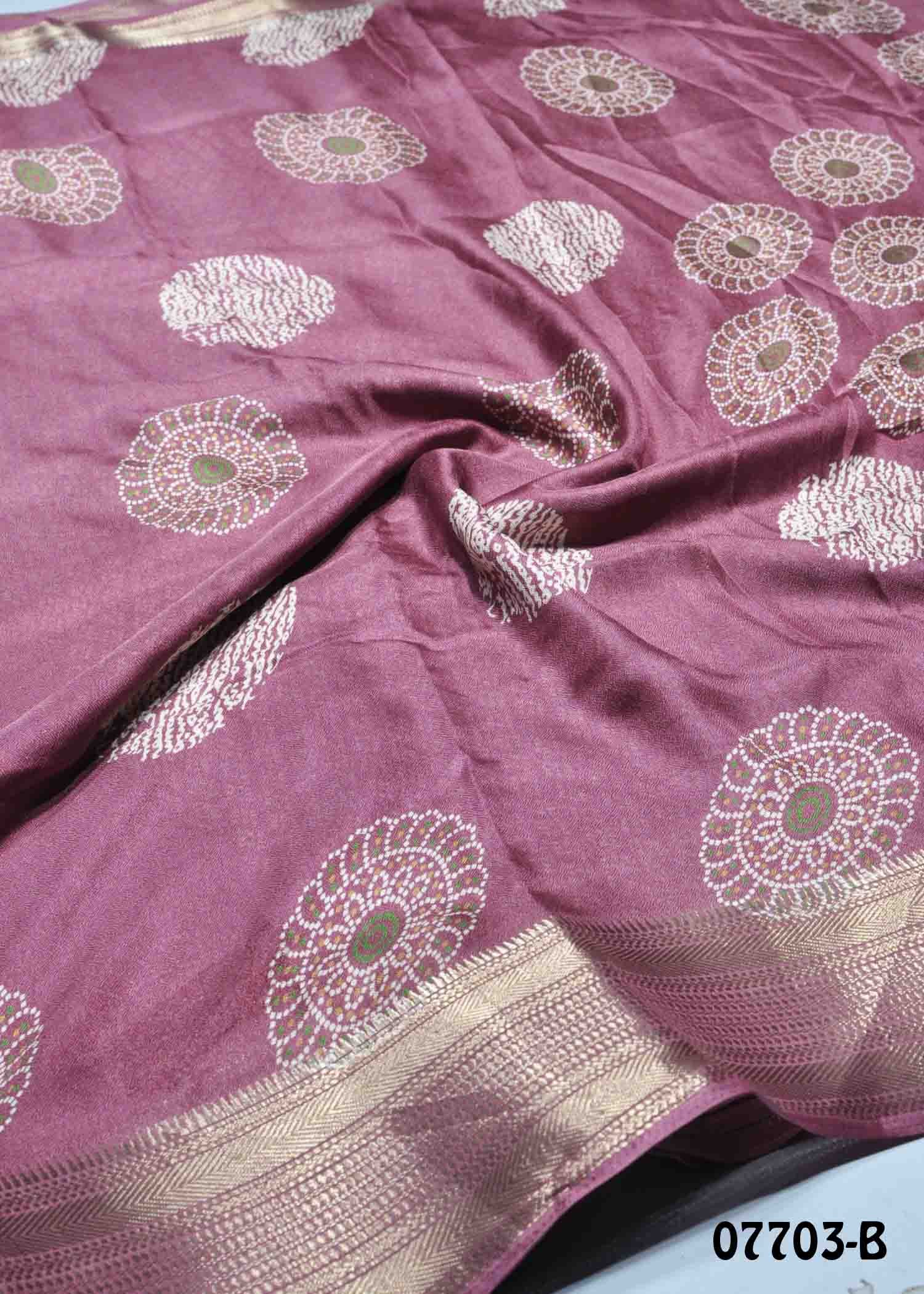 Anitha - 07702-B Pink Color Trendy Moss Chiffon Saree CM1421967 (LR2B)